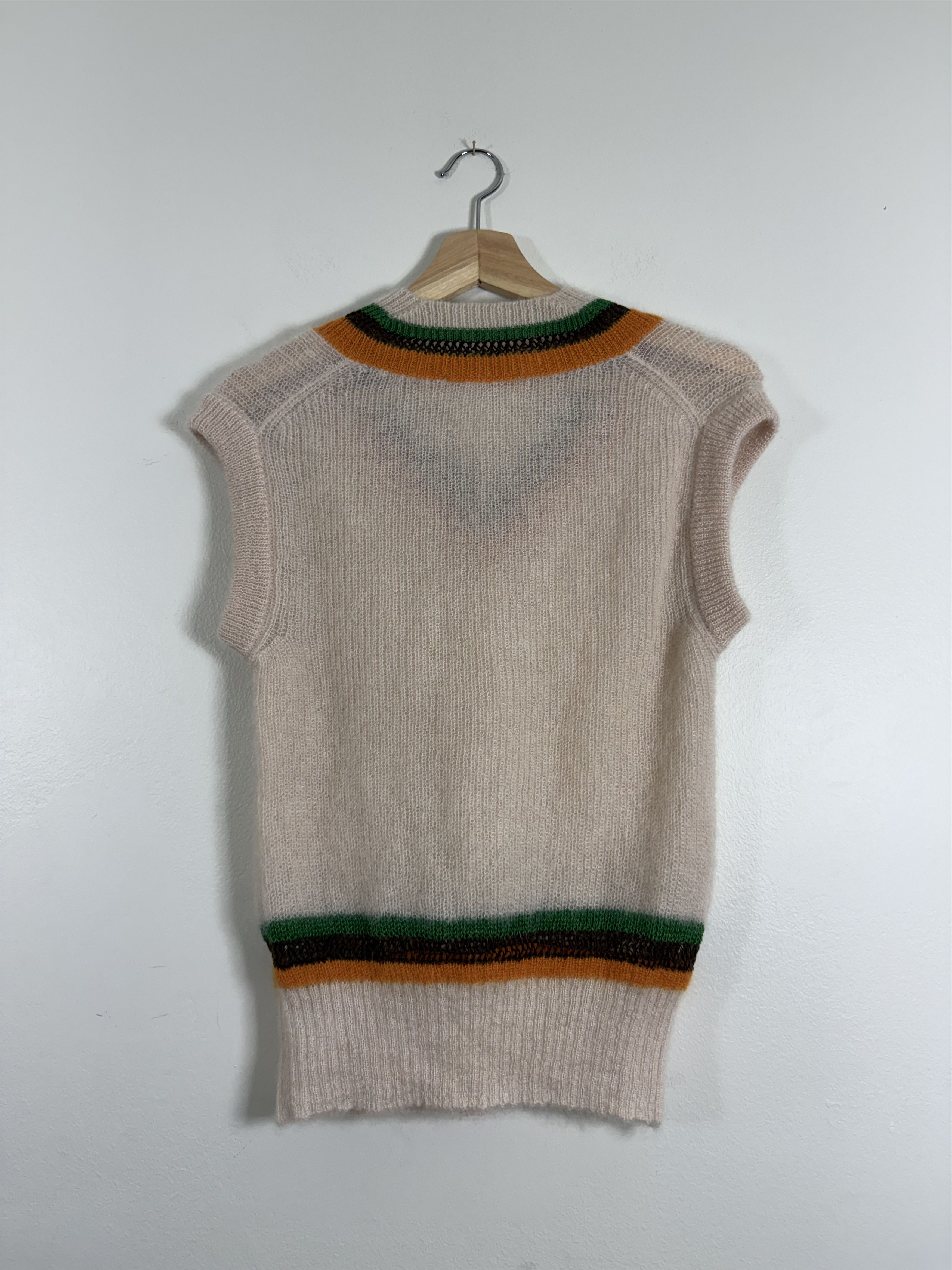 Wales Bonner SS22 Tan Mohair Knit Sweater Vest Size XS / US 0-2 / IT 36-38 - 3 Thumbnail