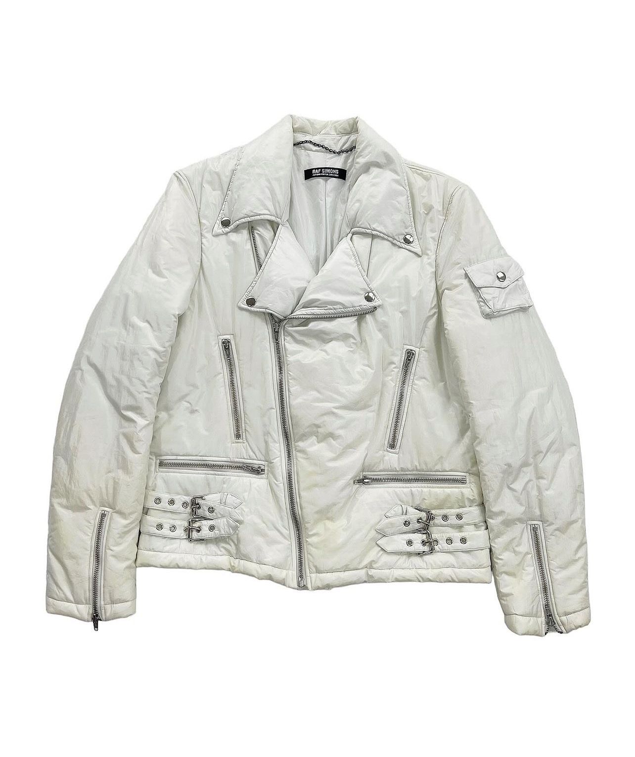 Pre-owned Raf Simons Aw2003-2004 “closer” Polyamide Puffer Riders Jacket In White