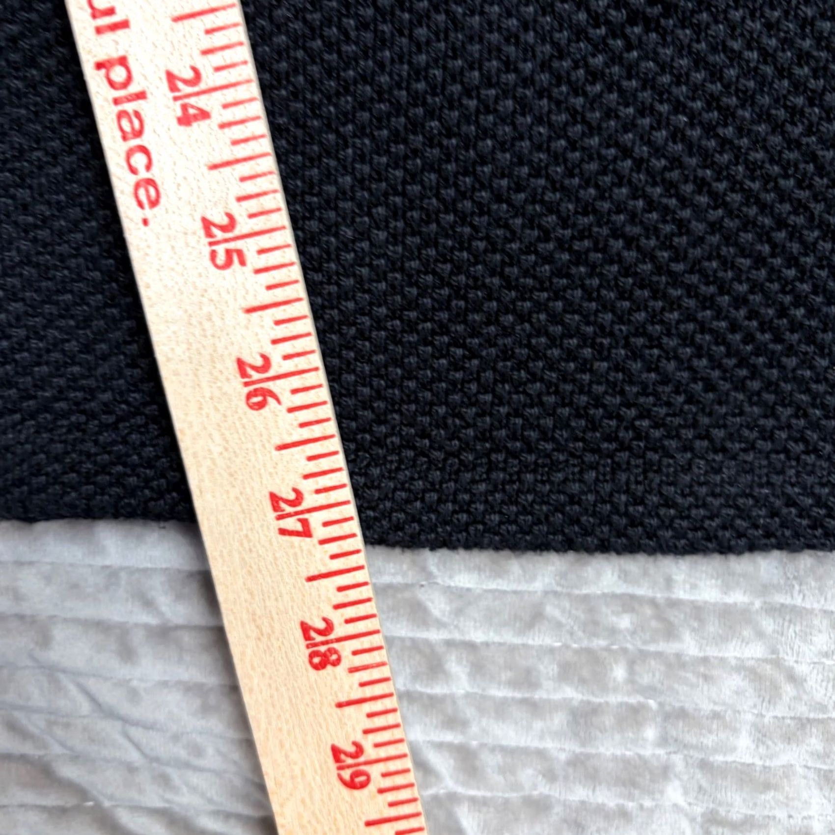 Vintage Chris Triola Black Cotton Knit Pants High Rise Straight Leg USA Made Women 29 Inseam 27.5 Dress Pants Knit Solid Black Front Flat Front Pull On Size 29" - 6 Thumbnail