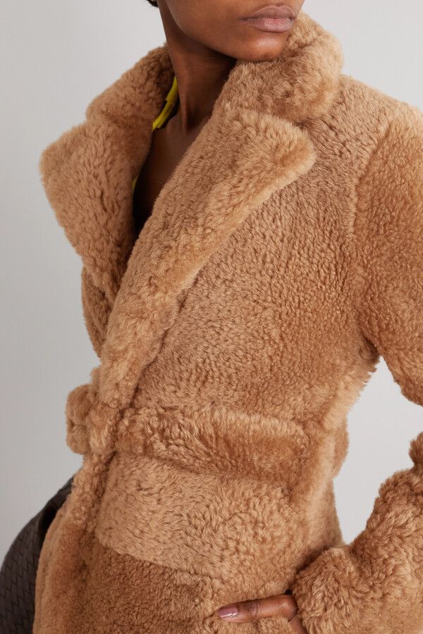 Bottega Veneta Brown Teddy Shearling Belted Coat Size XXS / US 00 / IT 34 - 3 Thumbnail
