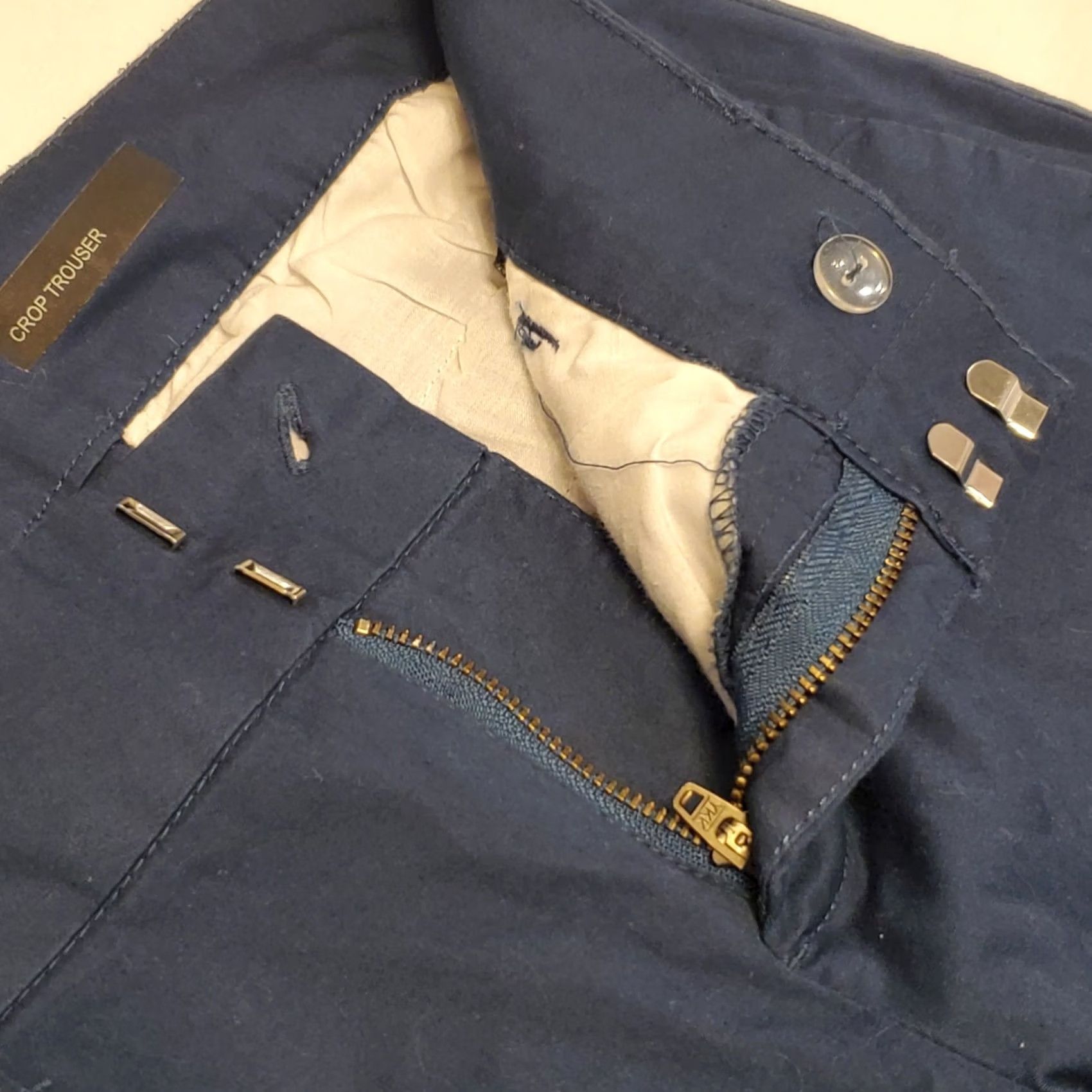 Vintage KUT From the Kloth Pants Sz 4 Women Dark Blue Crop Trousers Career Business Ankle Size 27" / US 4 / IT 40 - 6 Thumbnail