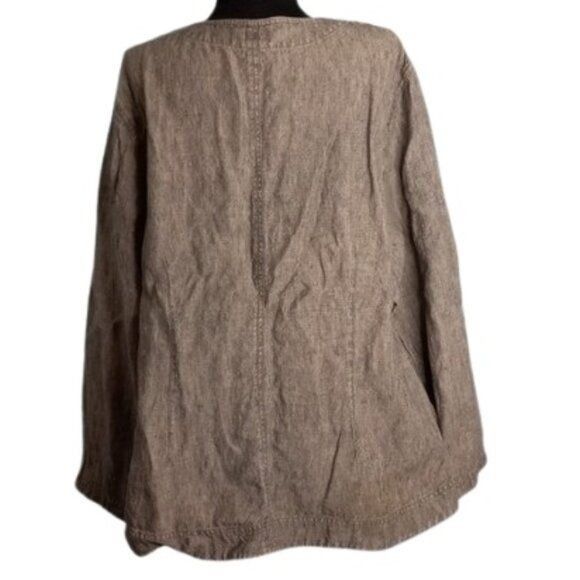 J. Jill J. Jill XL Women's Linen Jacket Black Long Sleeve Button Fro Size XL / US 12-14 / IT 48-50 - 4 Thumbnail