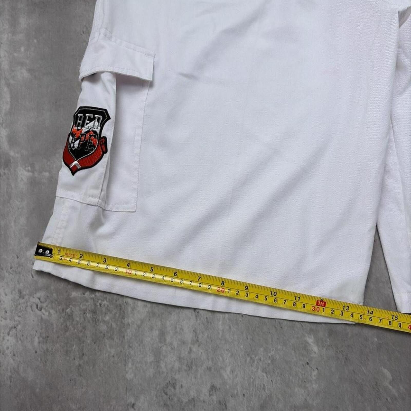 Other Y2K White Red Ape Grunge Baggy Skater Cargo Shorts Size US 38 / EU 54 - 7 Thumbnail
