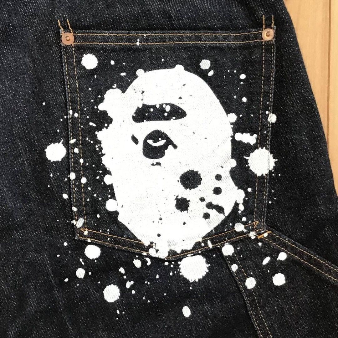 Bape BAPE APE HEAD logo painter denim shorts APE NIGO ★size M Size US 32 / EU 48 - 3 Thumbnail