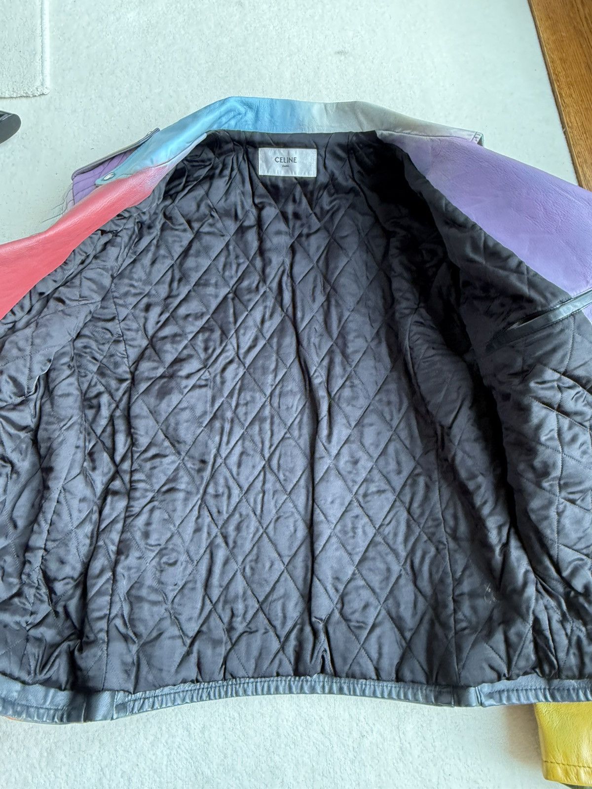 Celine $6.4k FW21 Celine multicolour leather biker jacket couture Size US L / EU 52-54 / 3 - 25 Thumbnail