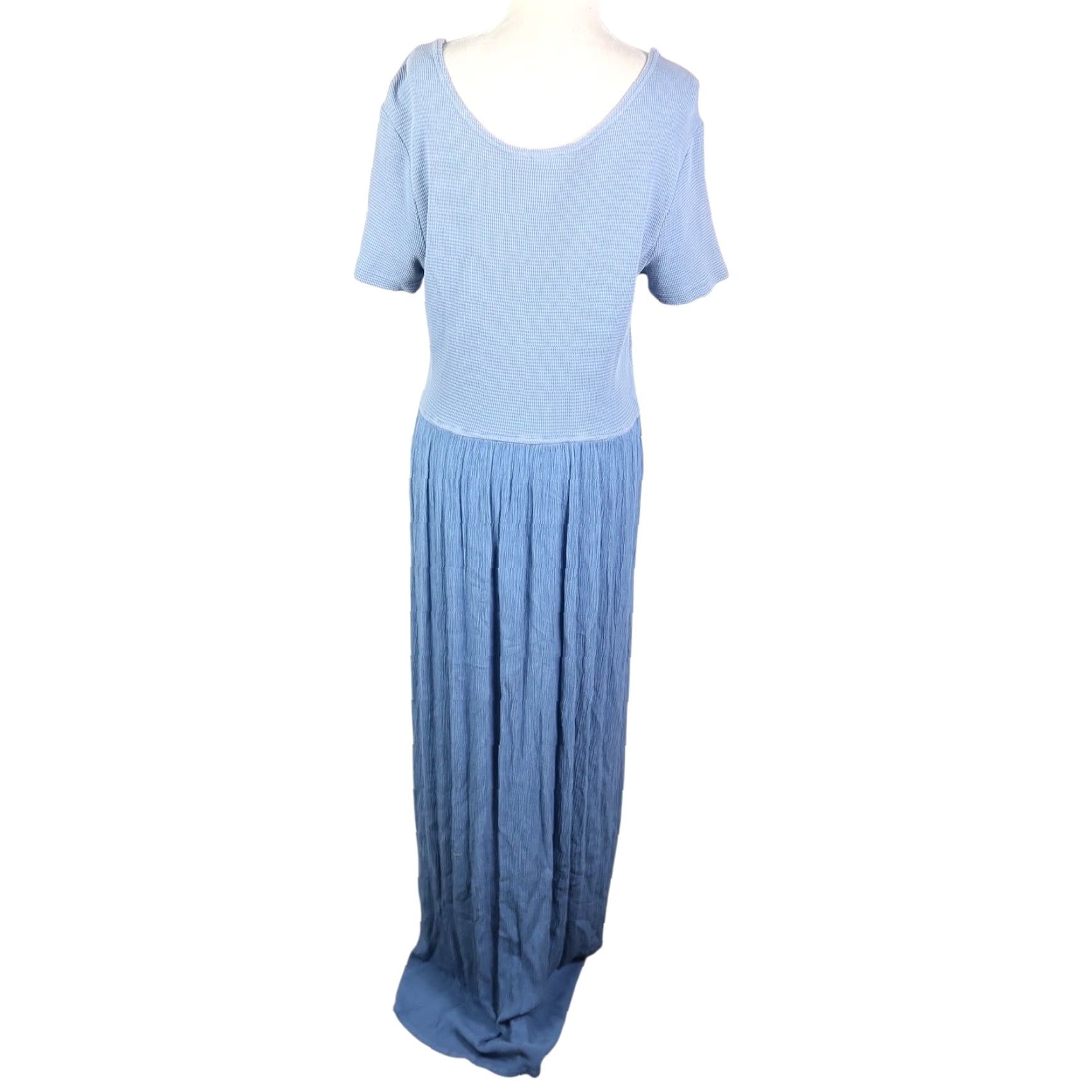 Vintage VINTAGE Studio Ease Blue Long Maxi T-Shirt Dress 8 Womens 90s Short Sleeve Size M / US 6-8 / IT 42-44 - 4 Thumbnail