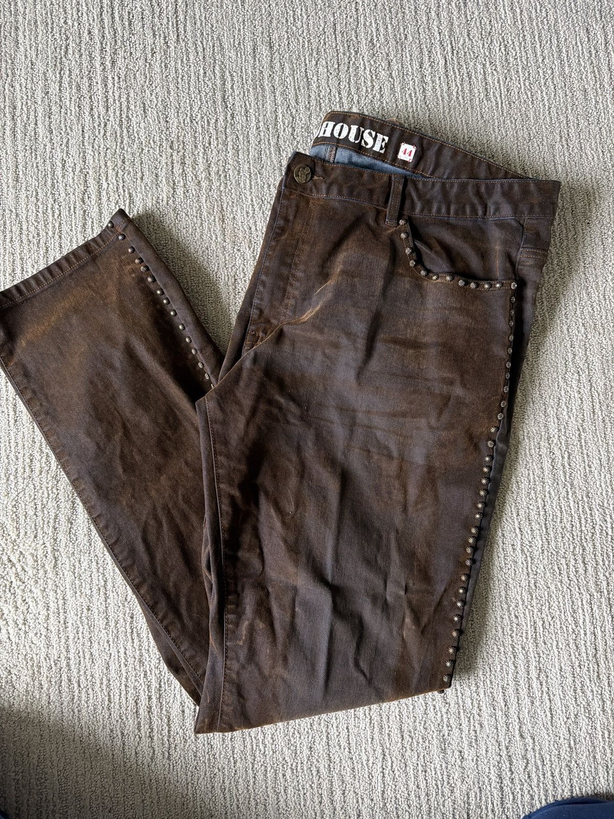 Other Brown Suede Studded Denim Size US 44 / EU 60 - 3 Thumbnail