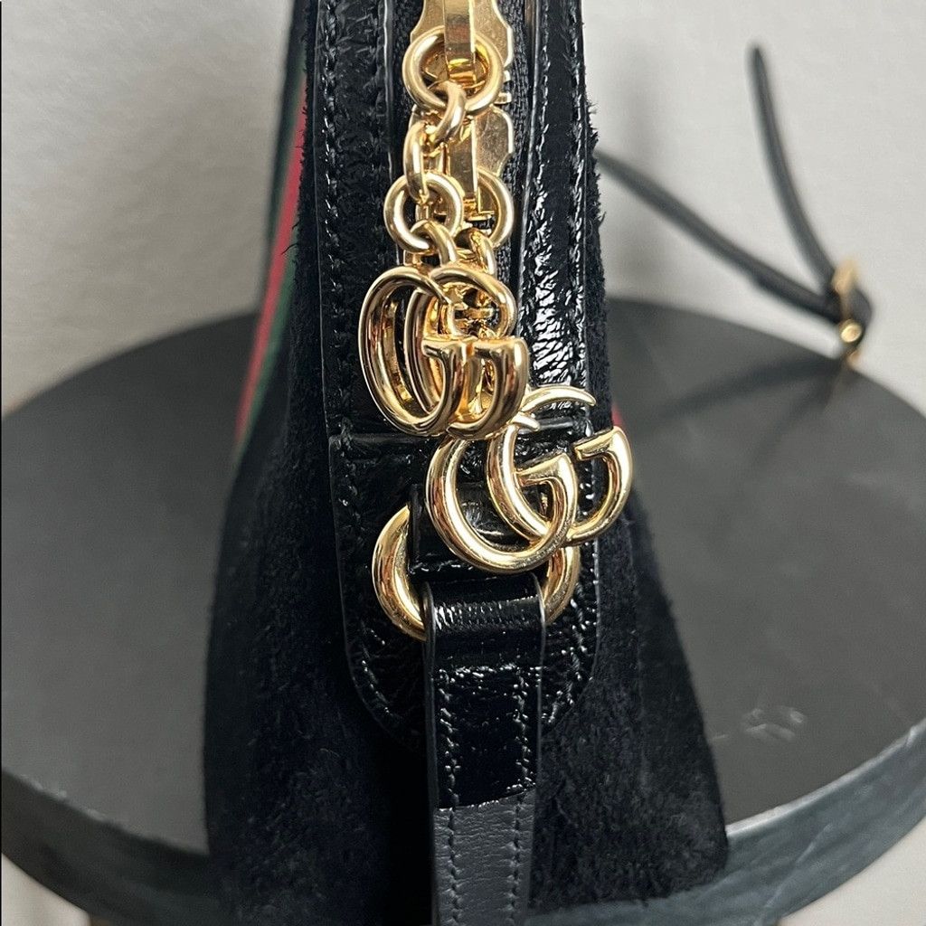 Gucci Gucci Ophidia Black Leather Suede Shoulder Bag Size ONE SIZE - 2 Thumbnail