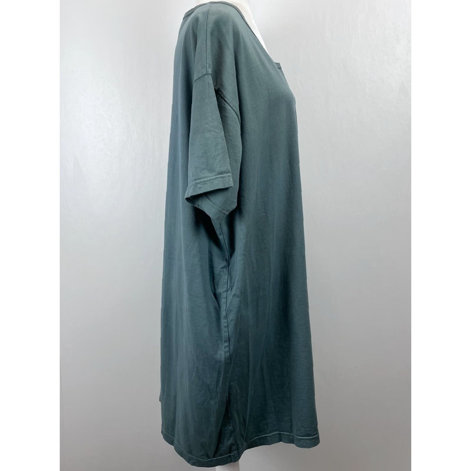 CO Hillfolk co Tshirt Dress Hand Dyed One Size Womens Green Minimalist Lagenlook Size ONE SIZE - 4 Thumbnail