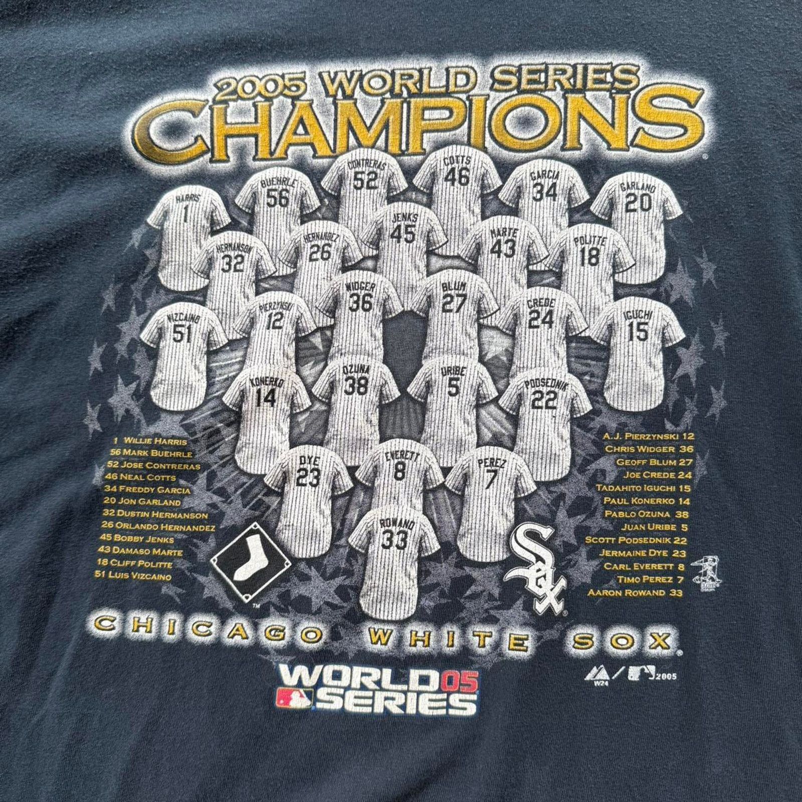 MLB × Vintage Y2k 2005 MLB Chicago White Soc World Series Champs Tee Size US XXL / EU 58 / 5 - 2 Thumbnail