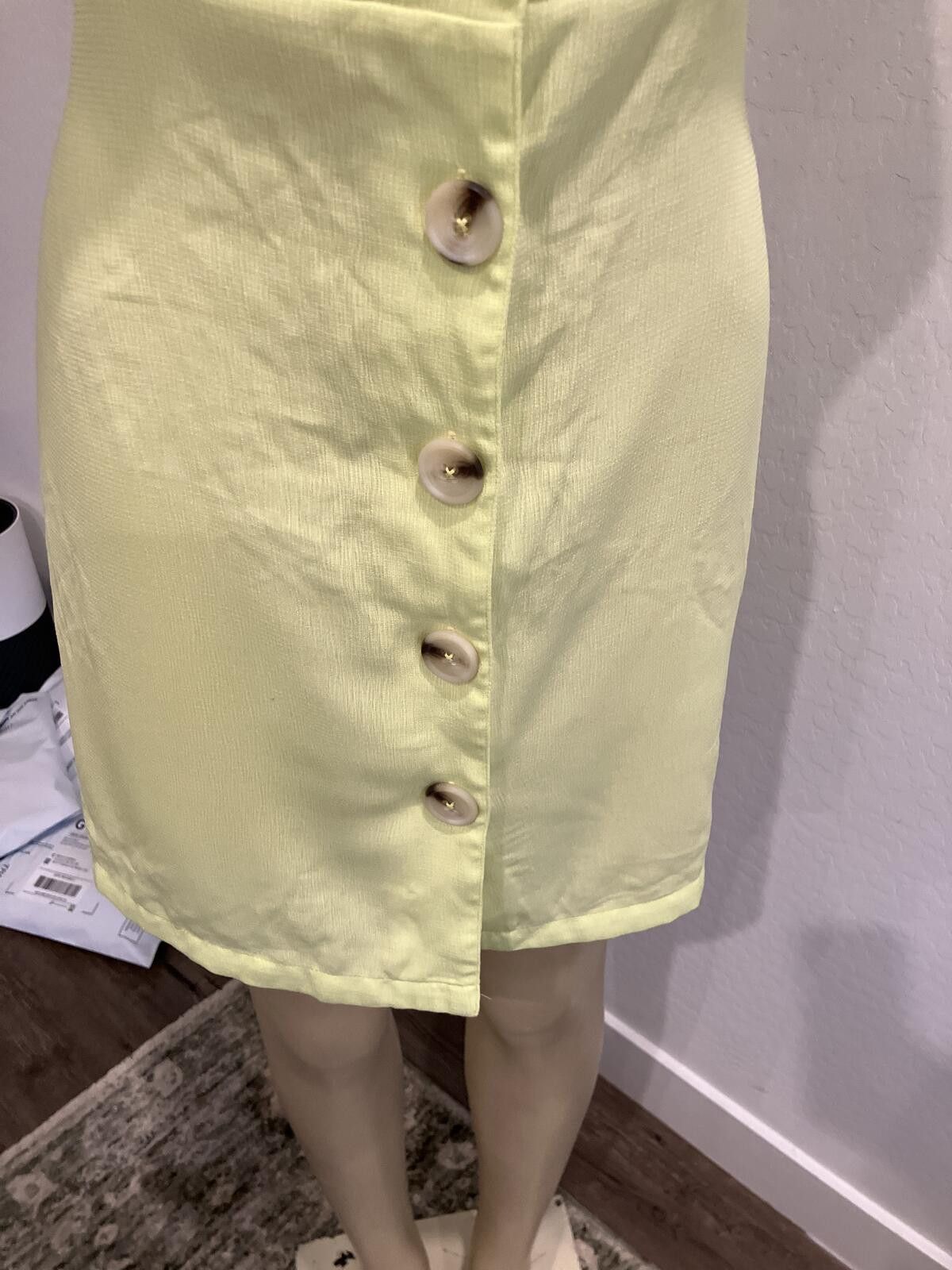 Other NWT Miken Swim Yellow Button Front Spaghetti Strap Dress Size XL / US 12-14 / IT 48-50 - 3 Thumbnail