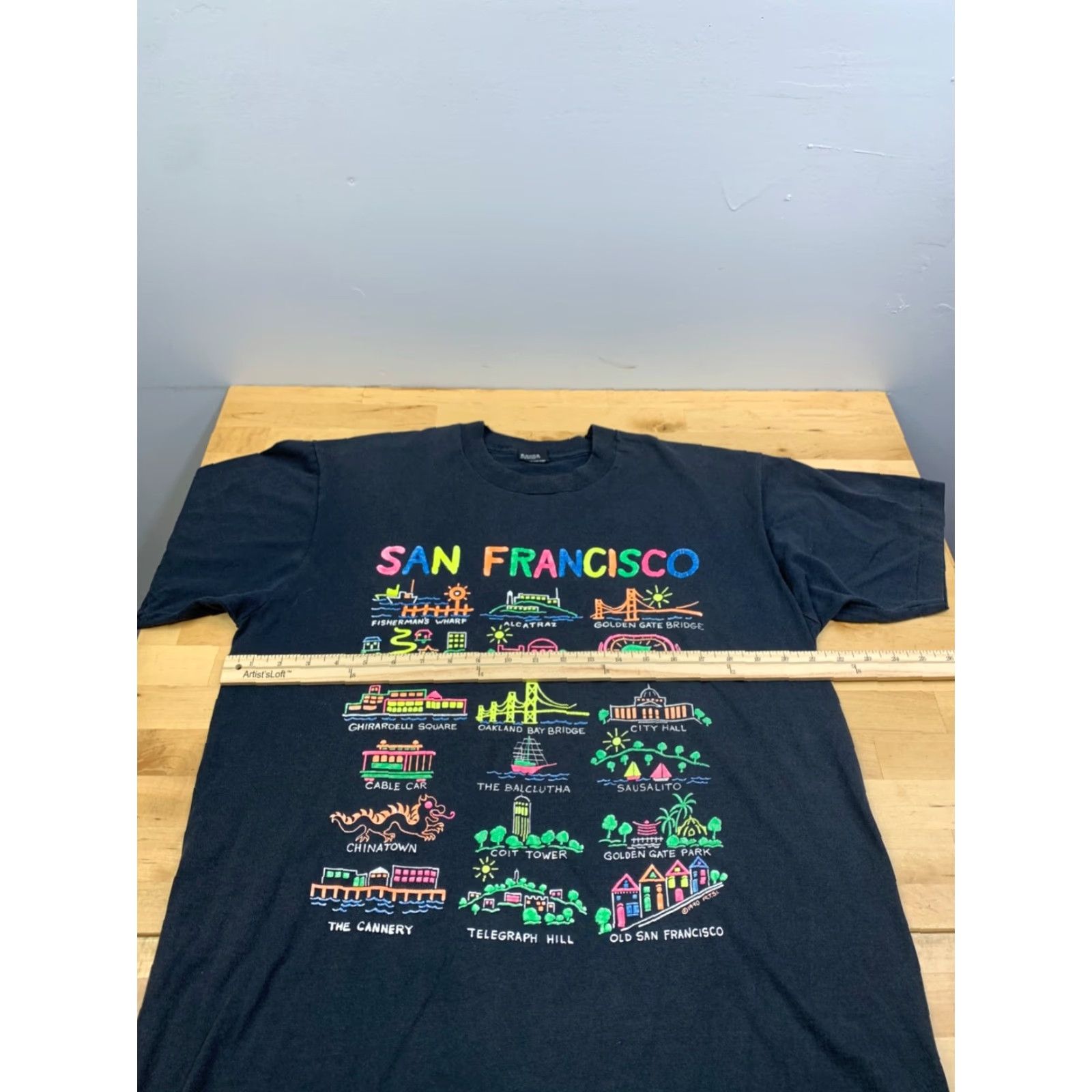 Vintage VINTAGE San Francisco SF Tourist Shirt Mens XL Black Cotton Blend 90s T-Shirt 12361 Size US XL / EU 56 / 4 - 5 Thumbnail
