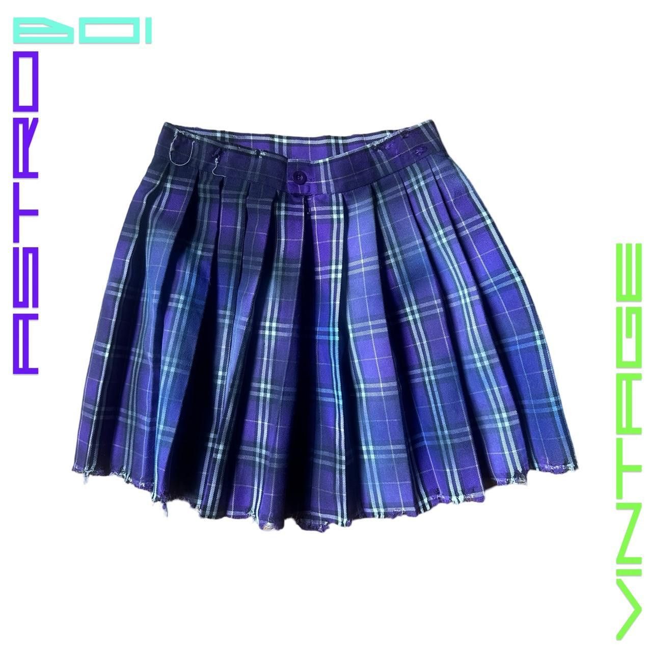 Other × Vintage ASTROBOI* Purple Tartan Schoolgirl Mini Skirt - Medium Size 24" / US 00 / IT 34 - 6 Thumbnail