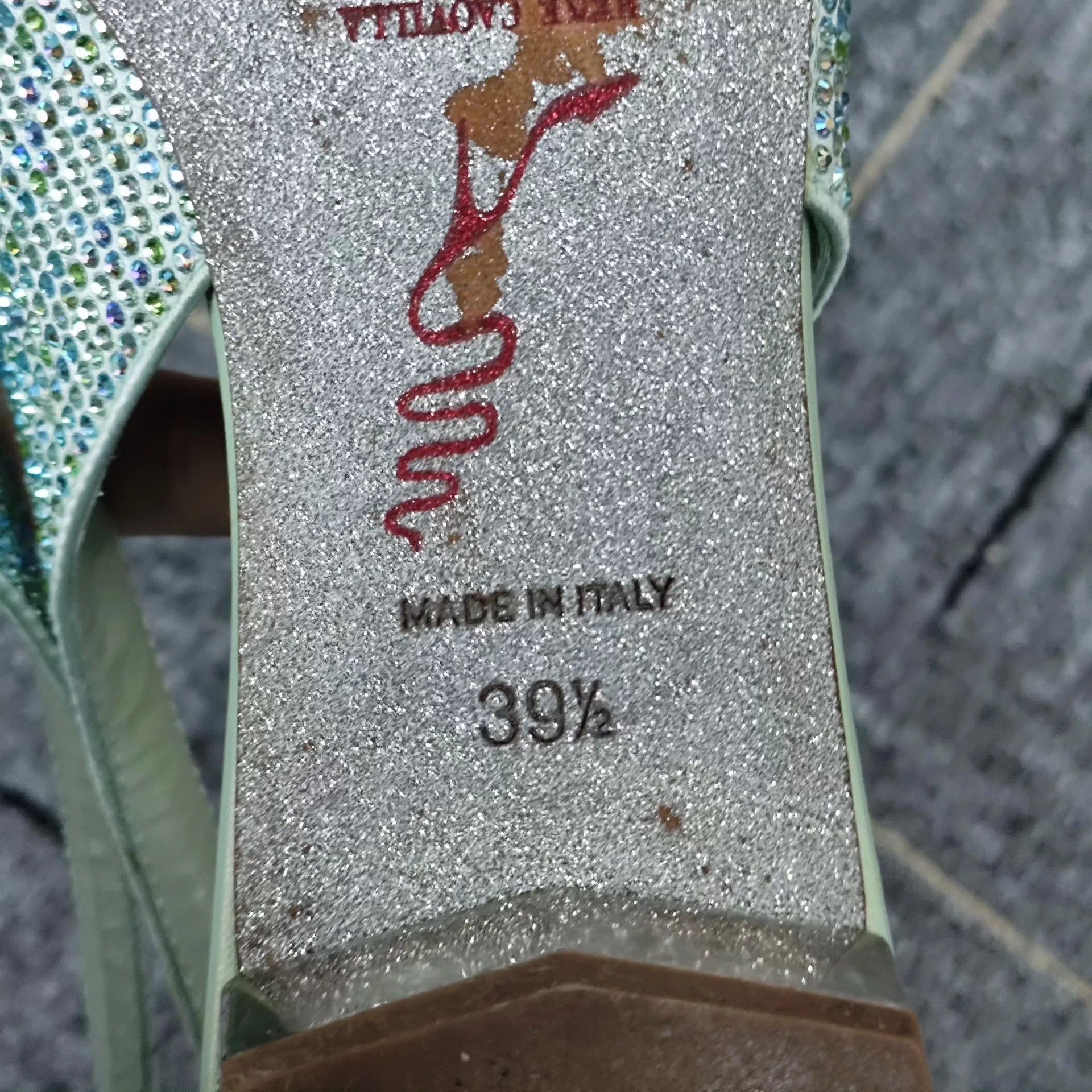 Rene Caovilla RC Rhinestone Flats Women's Green 39.5 Size US 9 / IT 39 - 7 Thumbnail
