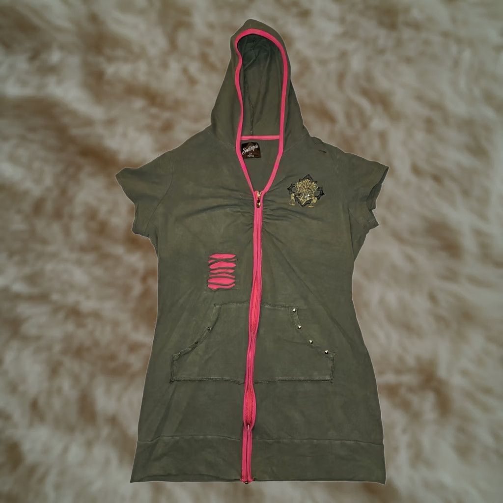 Southpole Southpole Jacket Women's 3X Hooded Full Zip Embroidered Logo Green 90s Hipster Outdoor Size 40" / US 18 - 1 Thumbnail
