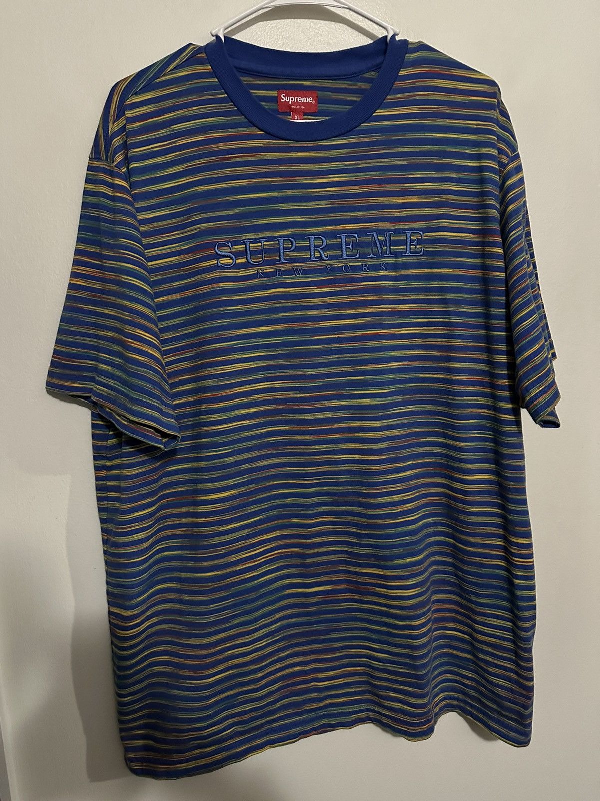 Supreme Royal Blue Static Stripe Shirt deals SS18