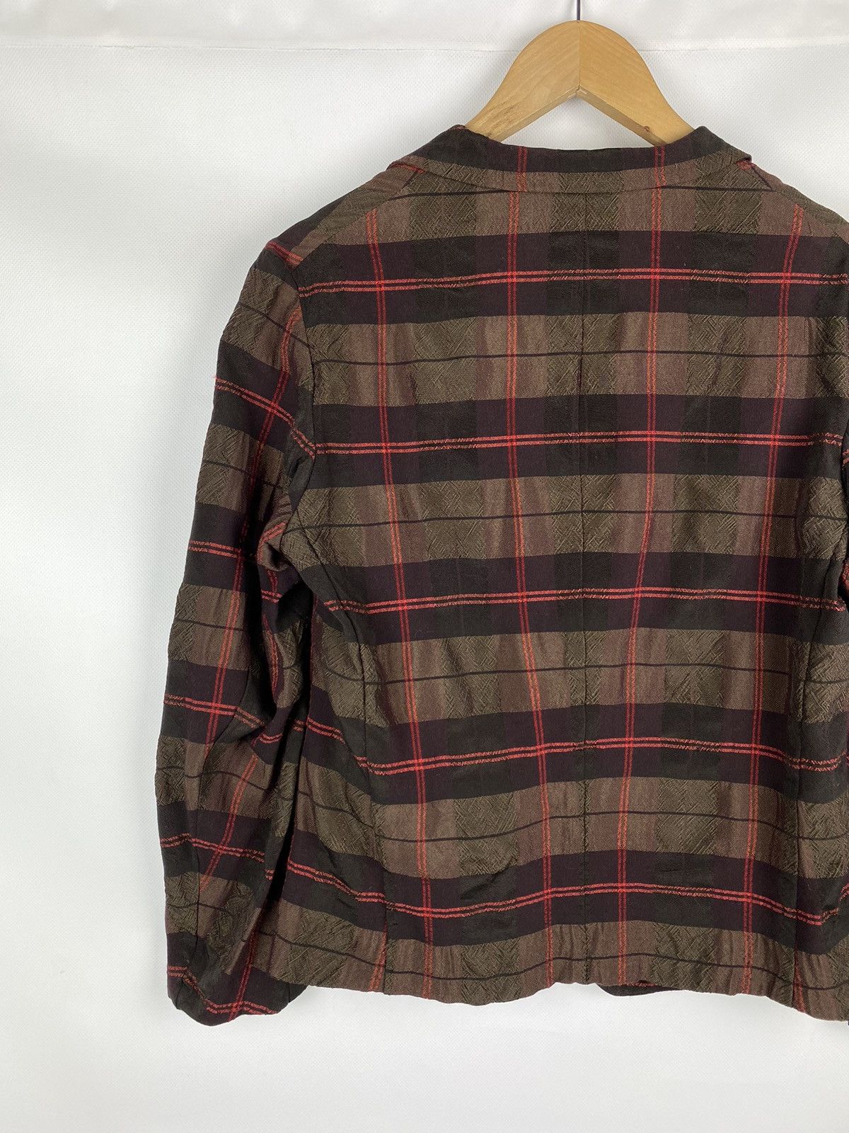 Yohji Yamamoto Rare Y’s Yohji Yamamoto checked Japanese blazer jacket Size L / US 10 / IT 46 - 16 Thumbnail