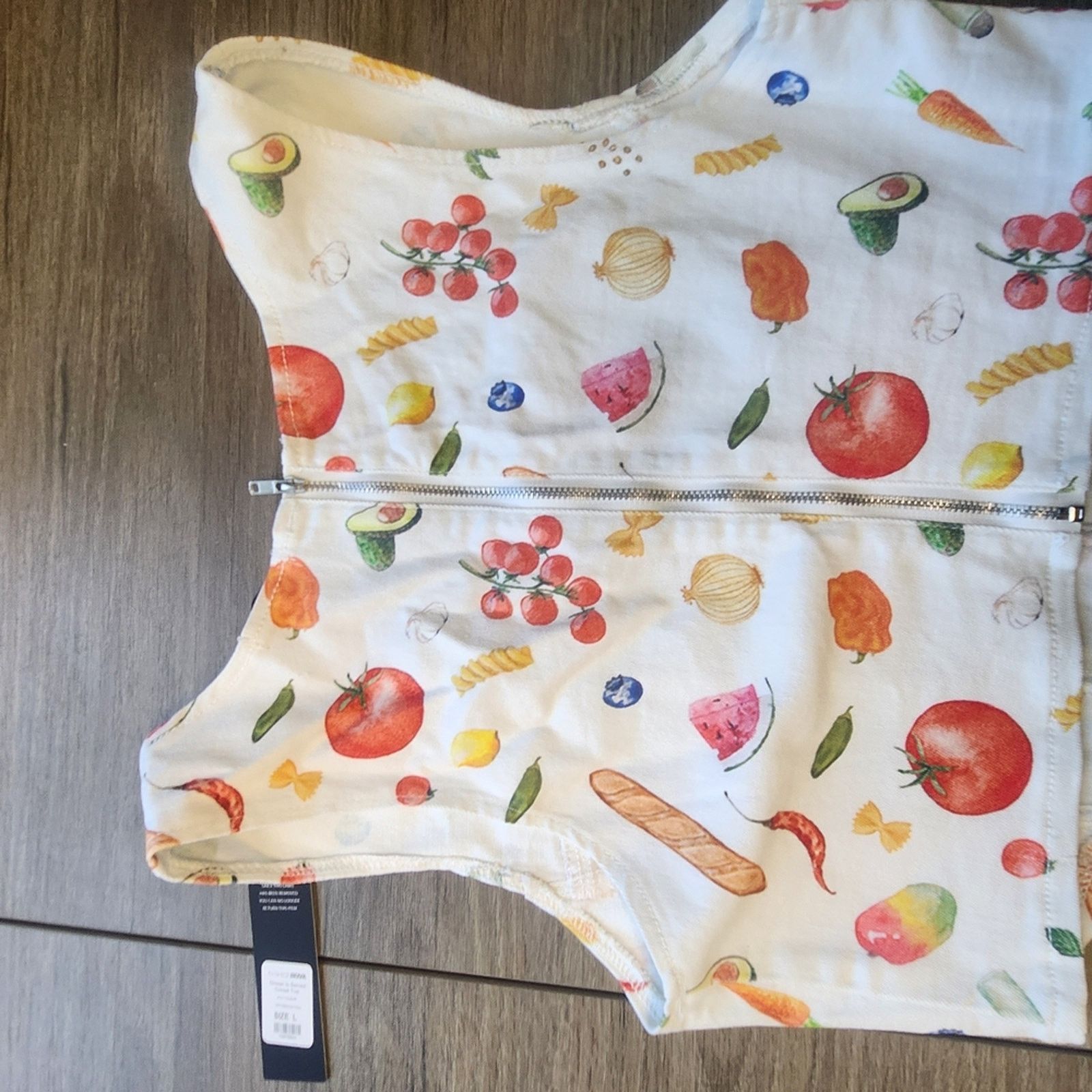 Other Fashion Nova White Fruit Print CorsetTop Size L / US 10 / IT 46 - 8 Thumbnail