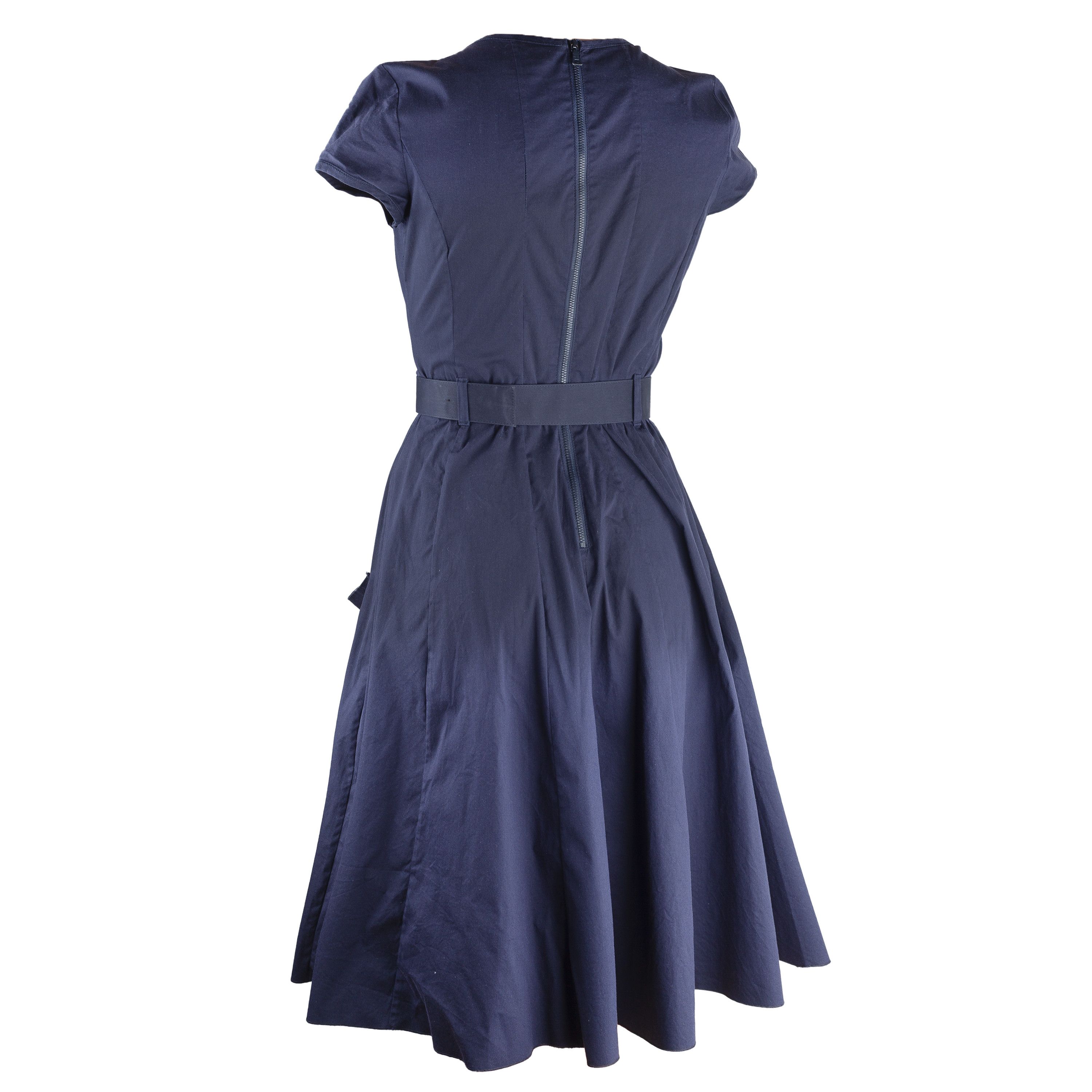 Prada Prada Vintage Belted Navy Dress (M) Size M / US 6-8 / IT 42-44 - 2 Thumbnail