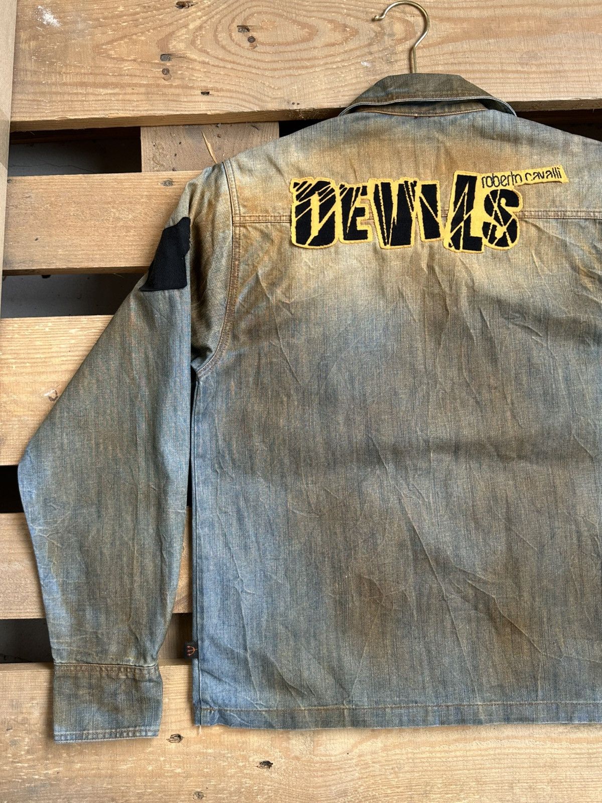 Roberto Cavalli Vintage Roberto Cavalli Devils Denim Jacket Size S / US 4 / IT 40 - 9 Thumbnail