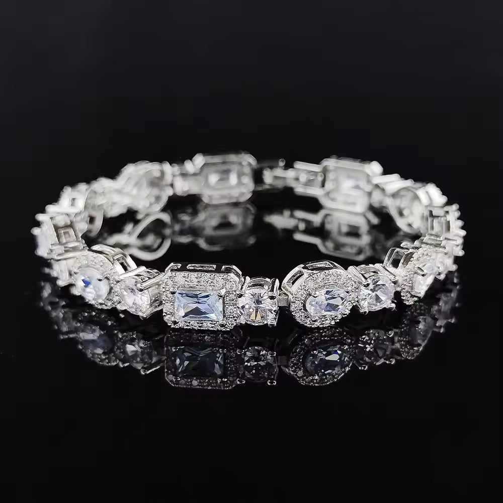 Jewelry Oval Rectangle Silver Color Bracelet Size ONE SIZE - 3 Thumbnail