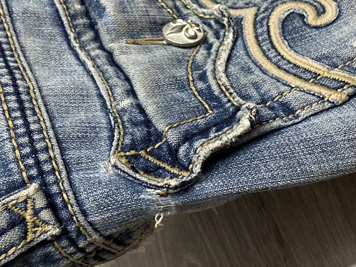 Rock Revival Vintage Rock Revival Distressed Fleur-de-Lis Denim Jeans Y2K Size US 31 - 17 Thumbnail