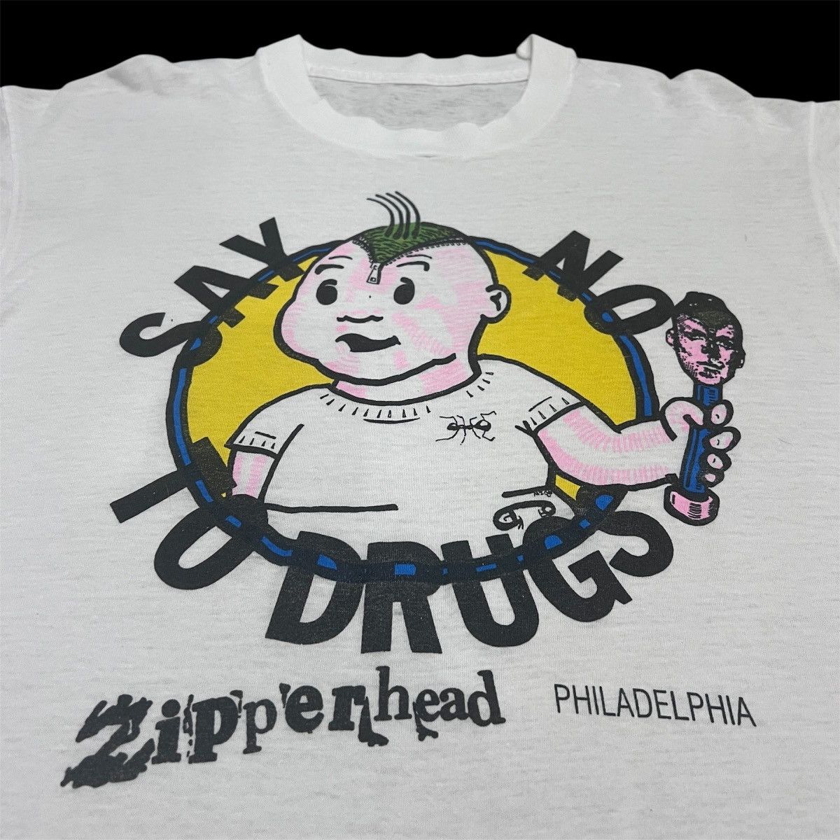 Vintage Rare Vintage 80s90s Zipperhead Say No to Drugs Graphic Punk Size US M / EU 48-50 / 2 - 3 Thumbnail