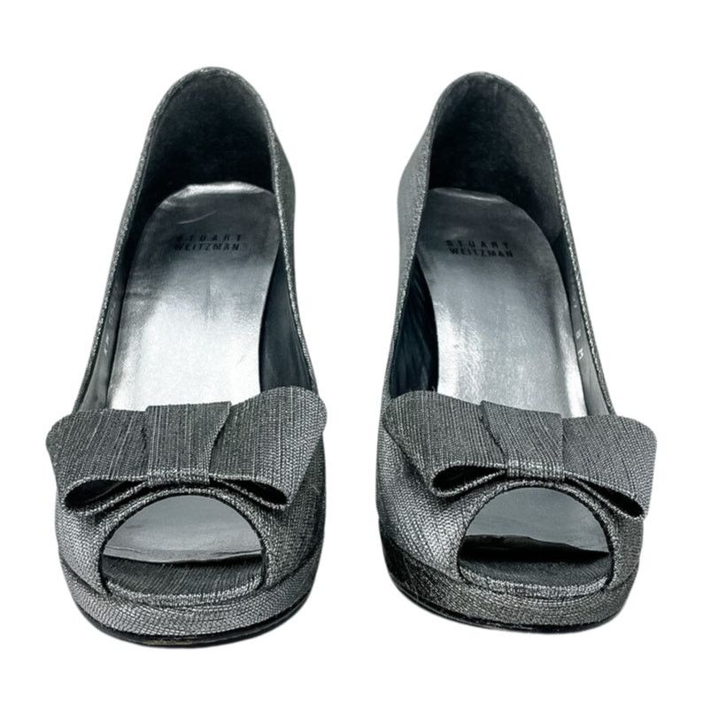 Stuart Weitzman Stuart Weitzman silver metallic Bowright platform pumps 8 Size US 8 / IT 38 - 2 Thumbnail