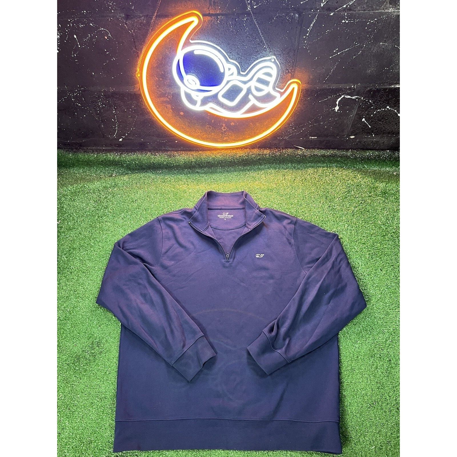Vineyard Vines Vineyard Vines Sweater Mens LBlue 1/4 Zip Pullover Pima Size US L / EU 52-54 / 3 - 1 Thumbnail