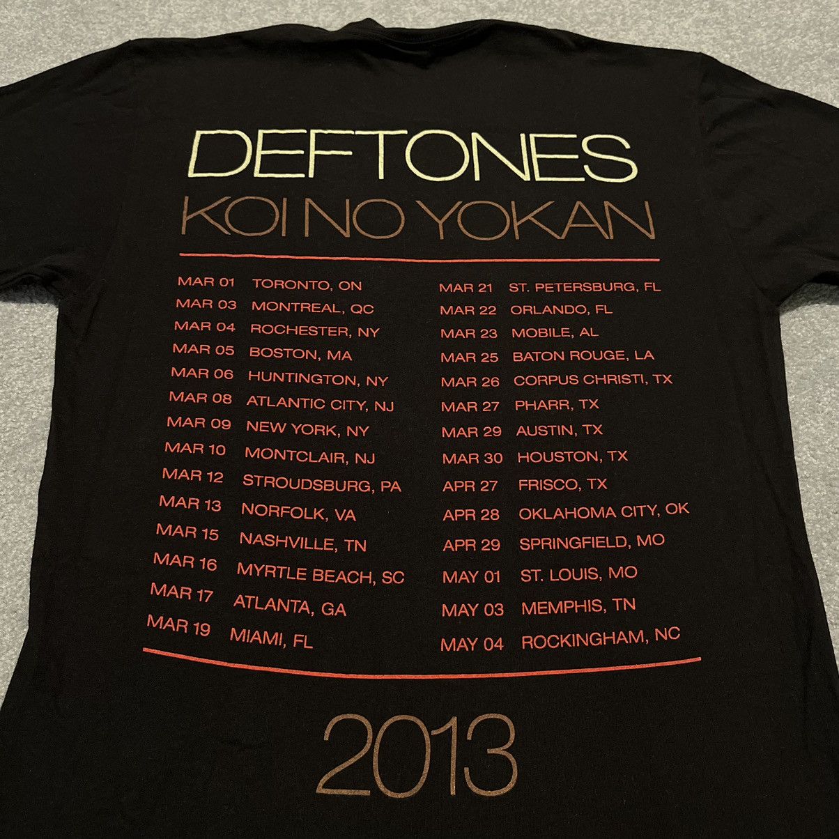 Band Tees Vintage Deftones Koi No Yokan Tour Nu Metal Band T Shirt Y2K Size US S / EU 44-46 / 1 - 4 Thumbnail