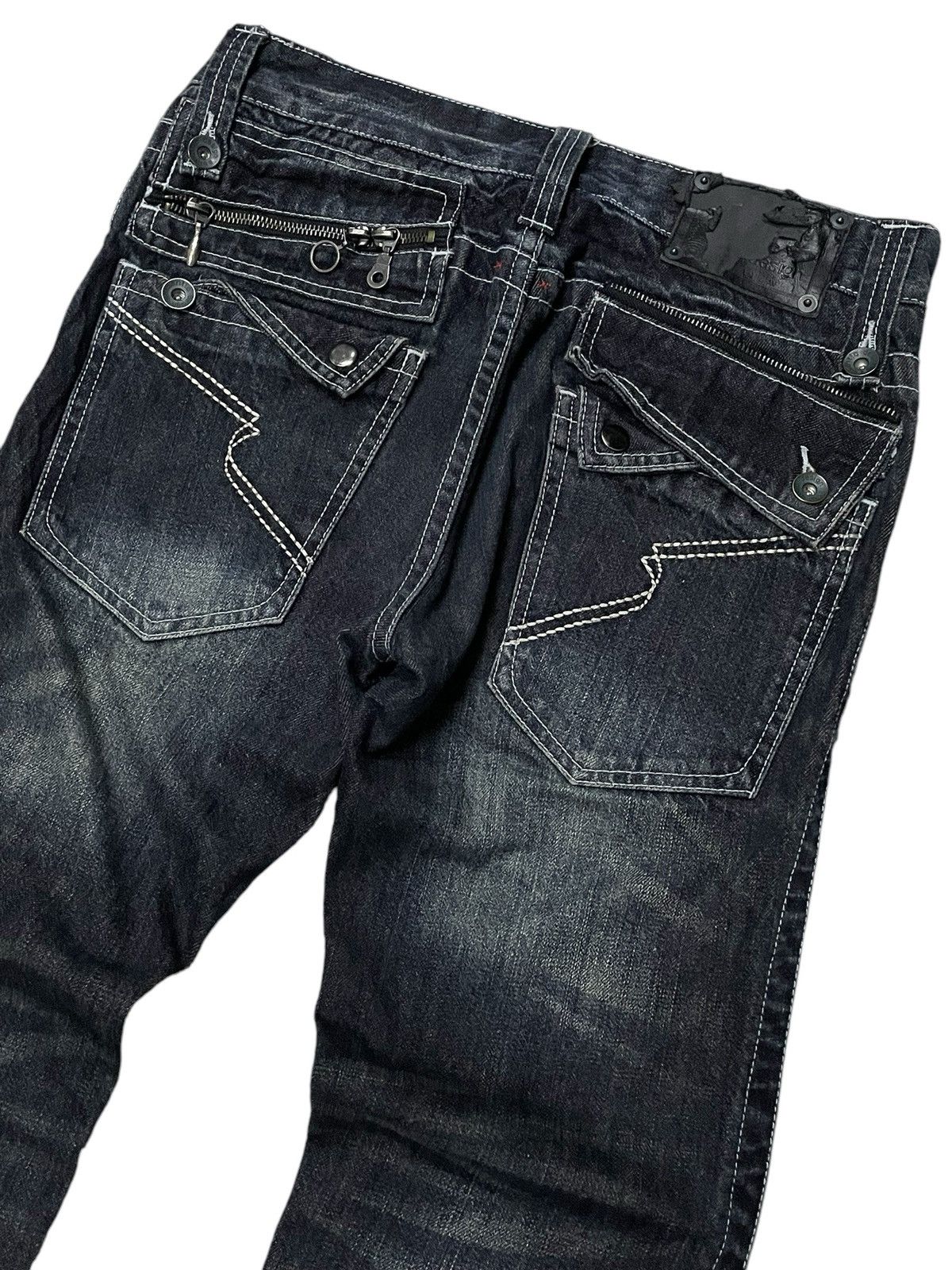 If Six Was Nine × Le Grande Bleu (L.G.B.) × semanticdesign Semantic Design Japan Multi Zipper Slant Pocket Flared Jeans Size US 30 / EU 46 - 11 Thumbnail