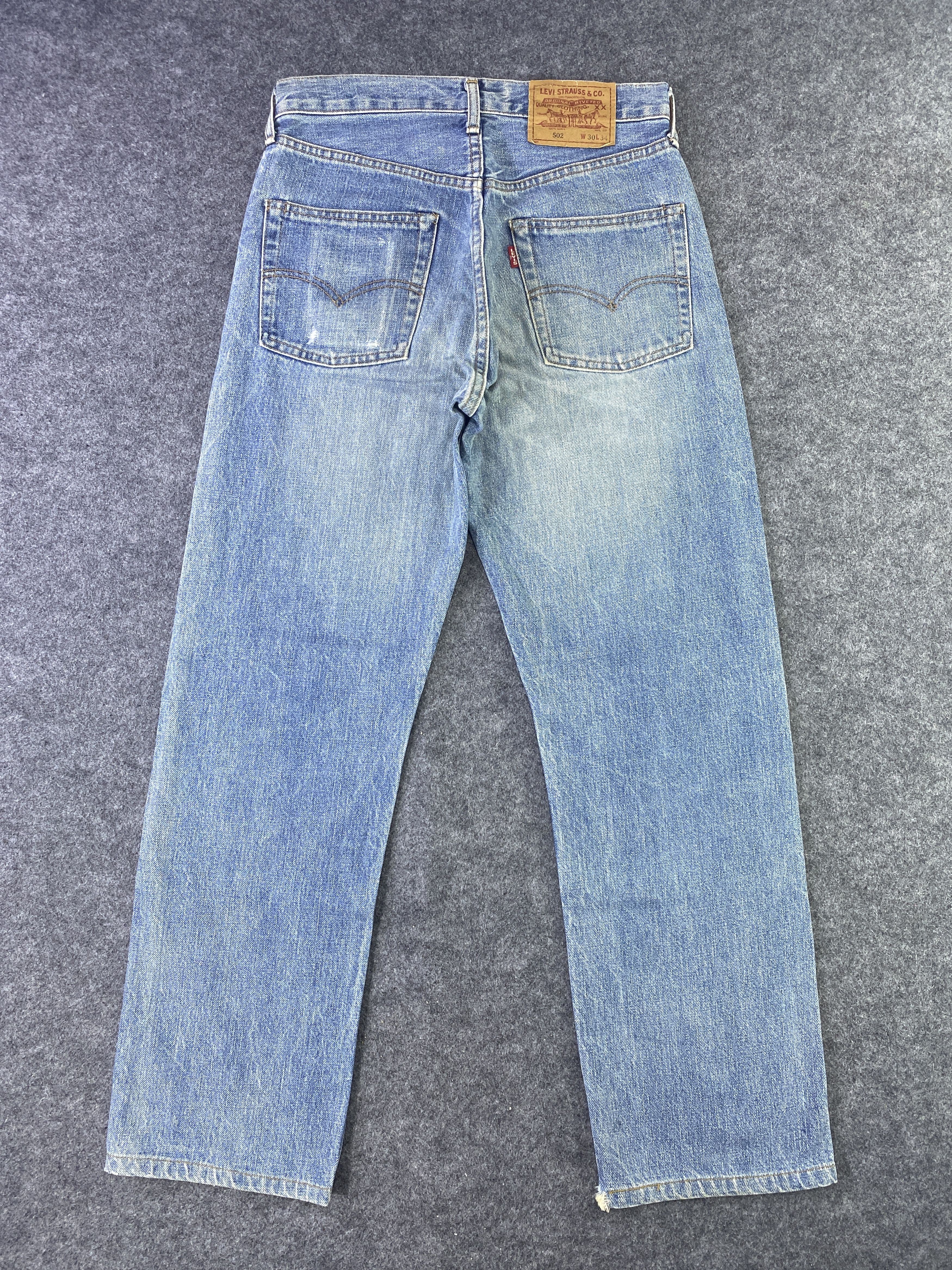 Levi's Vintage Levi's 502 Redline Jeans Distress Blue Wash - J915 Size US 29 - 3 Thumbnail