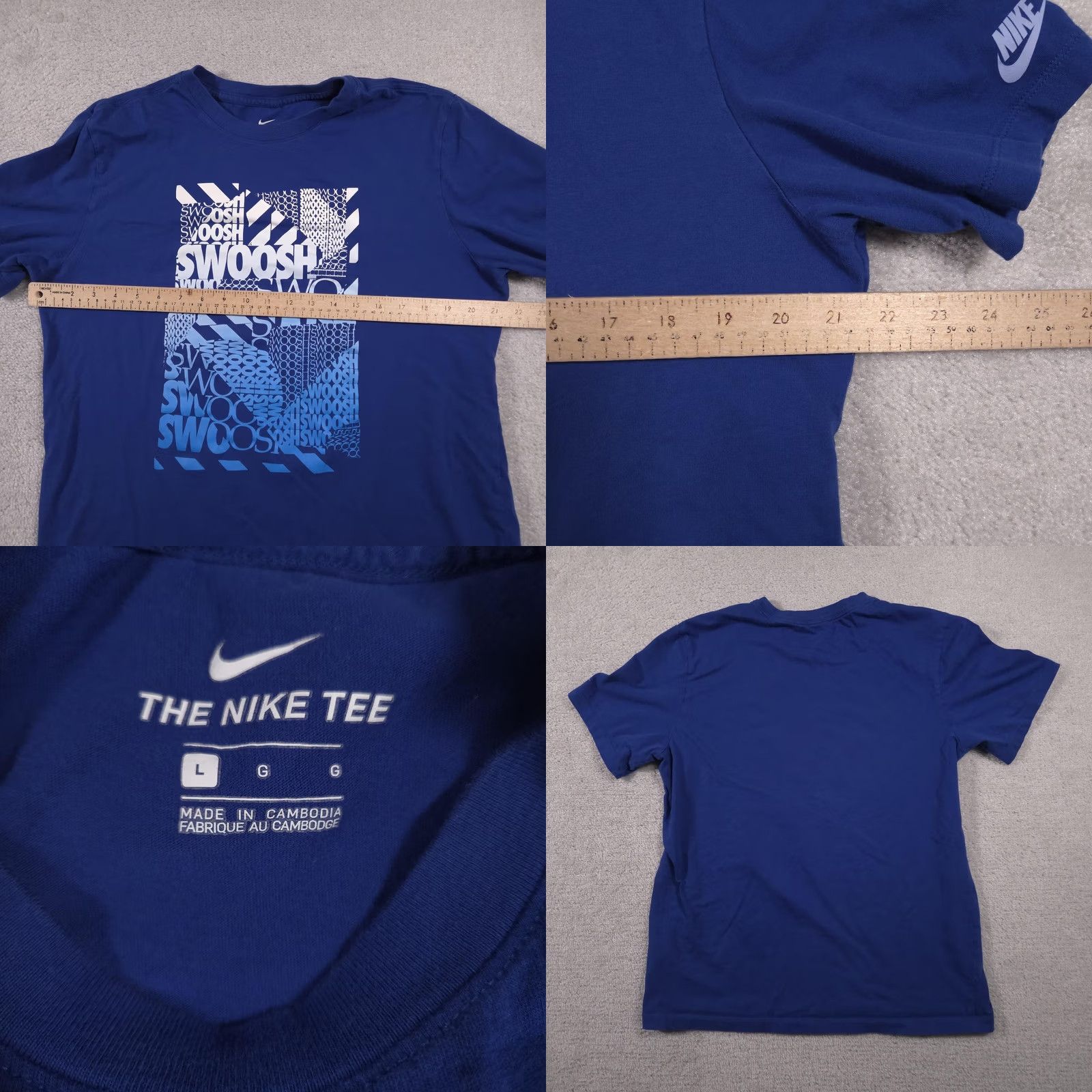 Nike Nike Shirt Mens Large Blue Swoosh Graphic Tee Short Sleeve Athletic Cambodia Size US L / EU 52-54 / 3 - 8 Thumbnail
