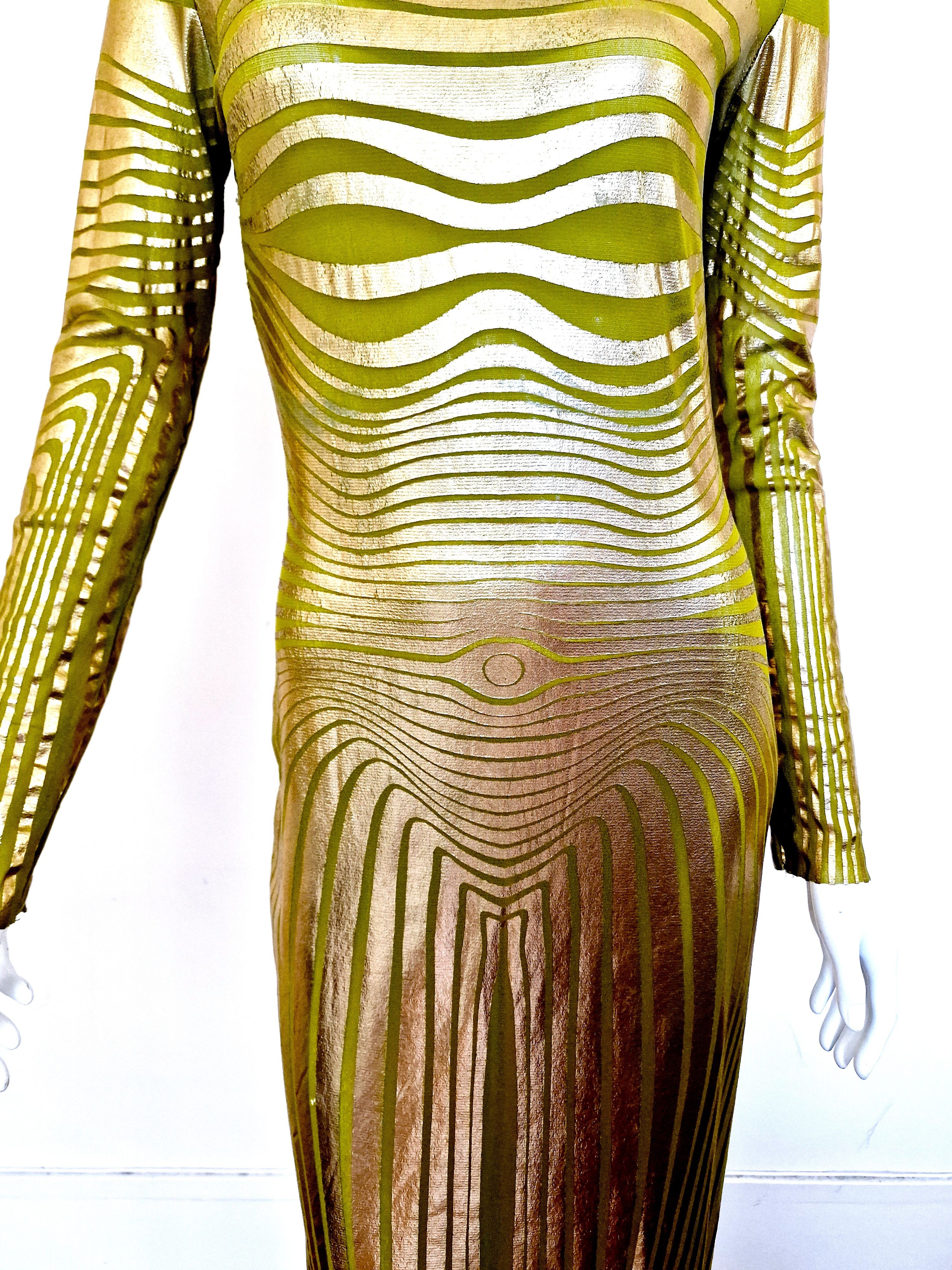 Jean Paul Gaultier Jean Paul Gaultier S/S 1996 Optical Illusion Mesh Dress Size L / US 10 / IT 46 - 3 Thumbnail