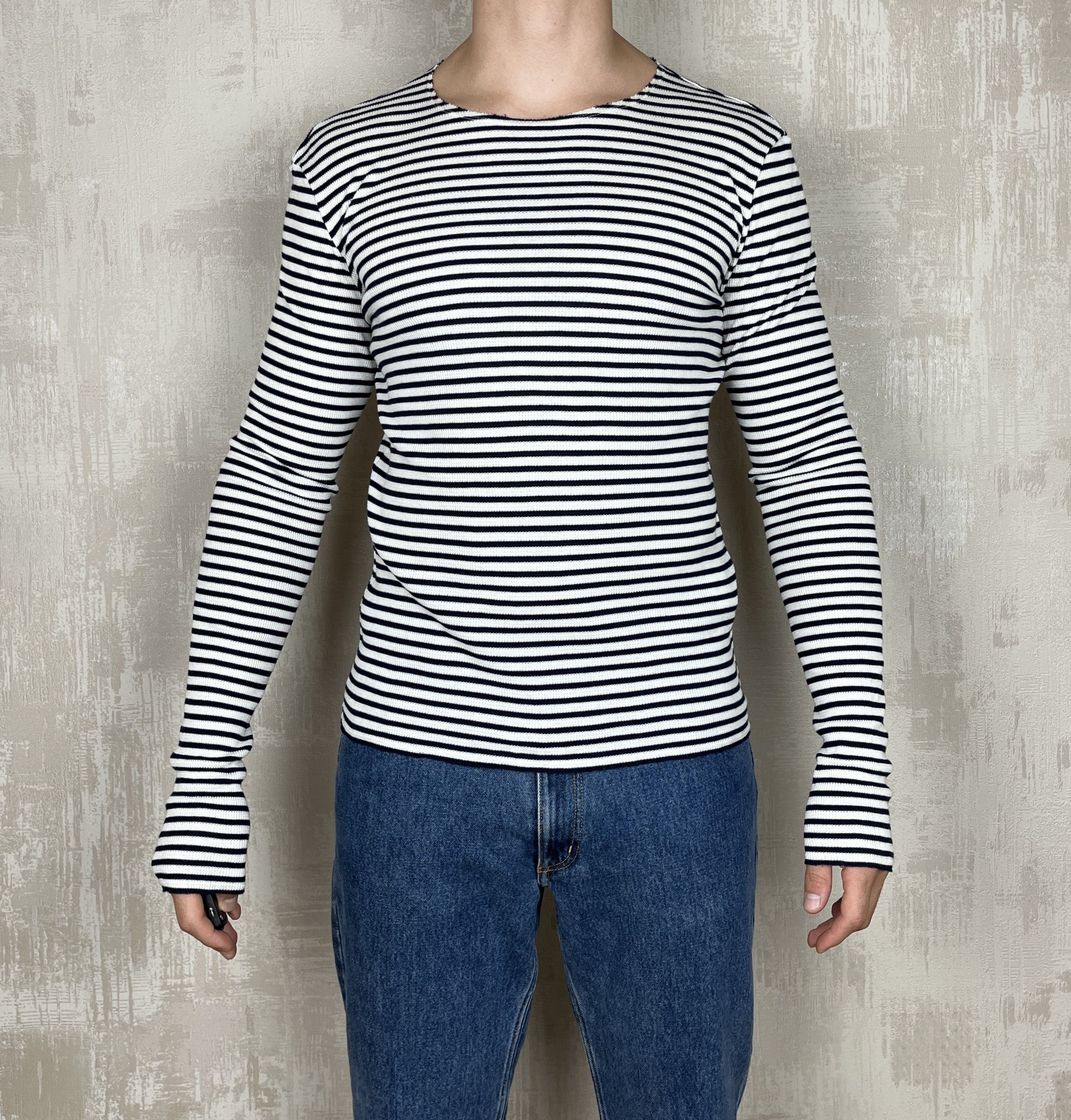Maison Margiela Striped Knitted Long-sleeved T-shirt