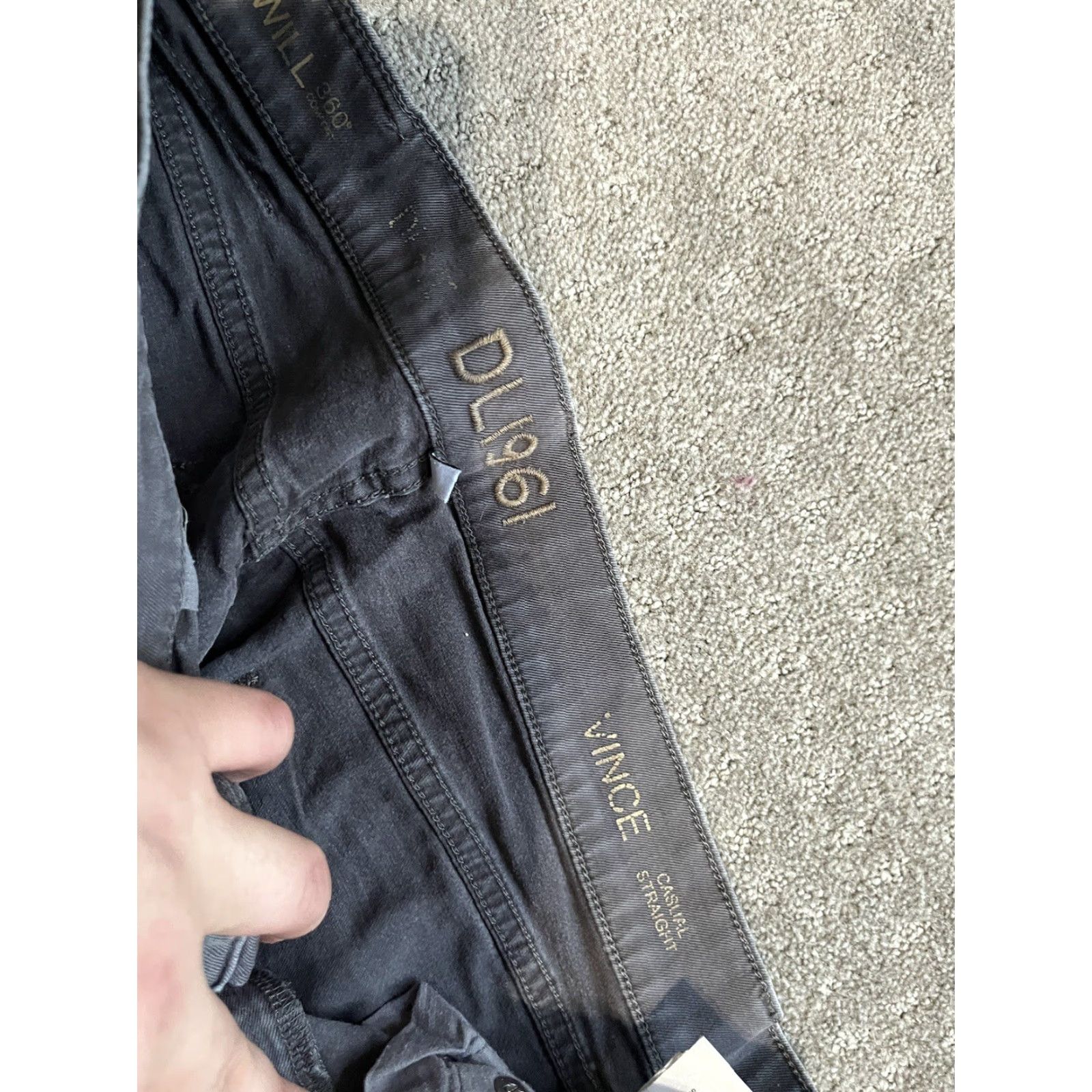 DL1961 DL1961 Vince Jeans Mens 33 Birch Gray Stretch 5 Pocket Straight Casual Modern Denim Black/Gray Size US 33 - 4 Thumbnail