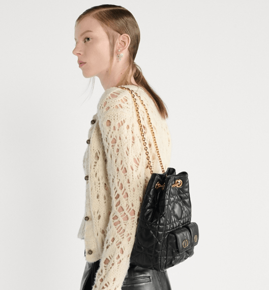 Dior o1w1db10426 M3375U Size:OS / Medium Caro Backpack in Black Size ONE SIZE - 6 Thumbnail