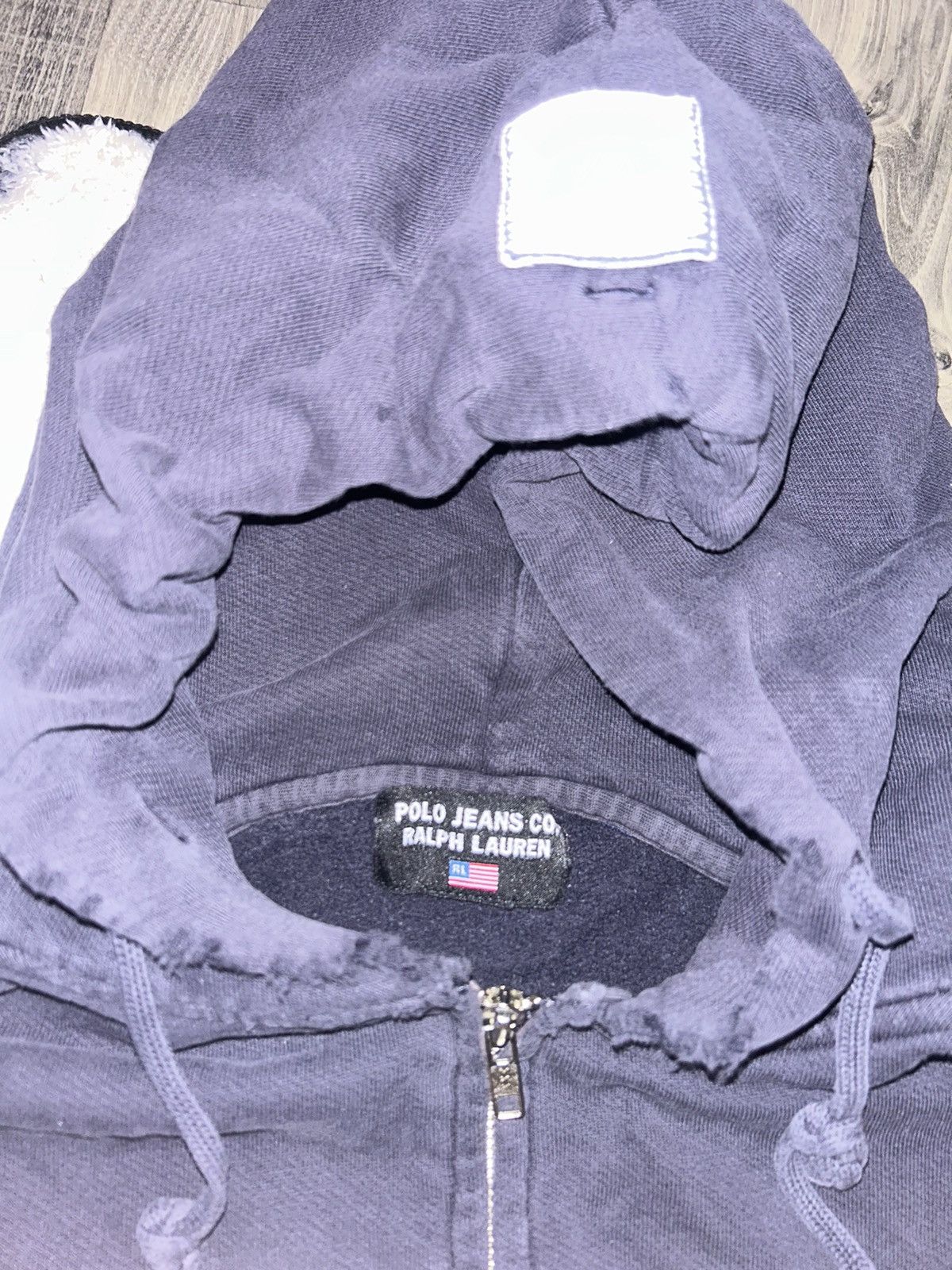 Polo Ralph Lauren Navy Vintage Polo Zip Up Hoodie Size US L / EU 52-54 / 3 - 2 Thumbnail