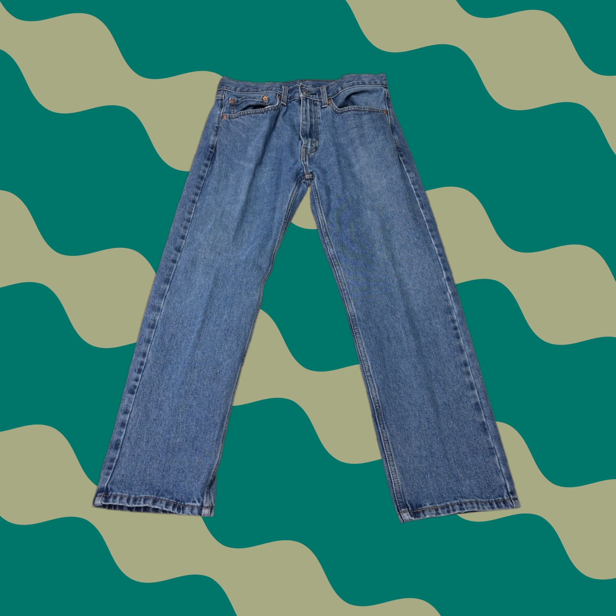Levi's Levi's 505 Regular Fit Straight Leg Jeans Medium Wash Mens W34 L29 Size US 34 / EU 50 - 1 Thumbnail