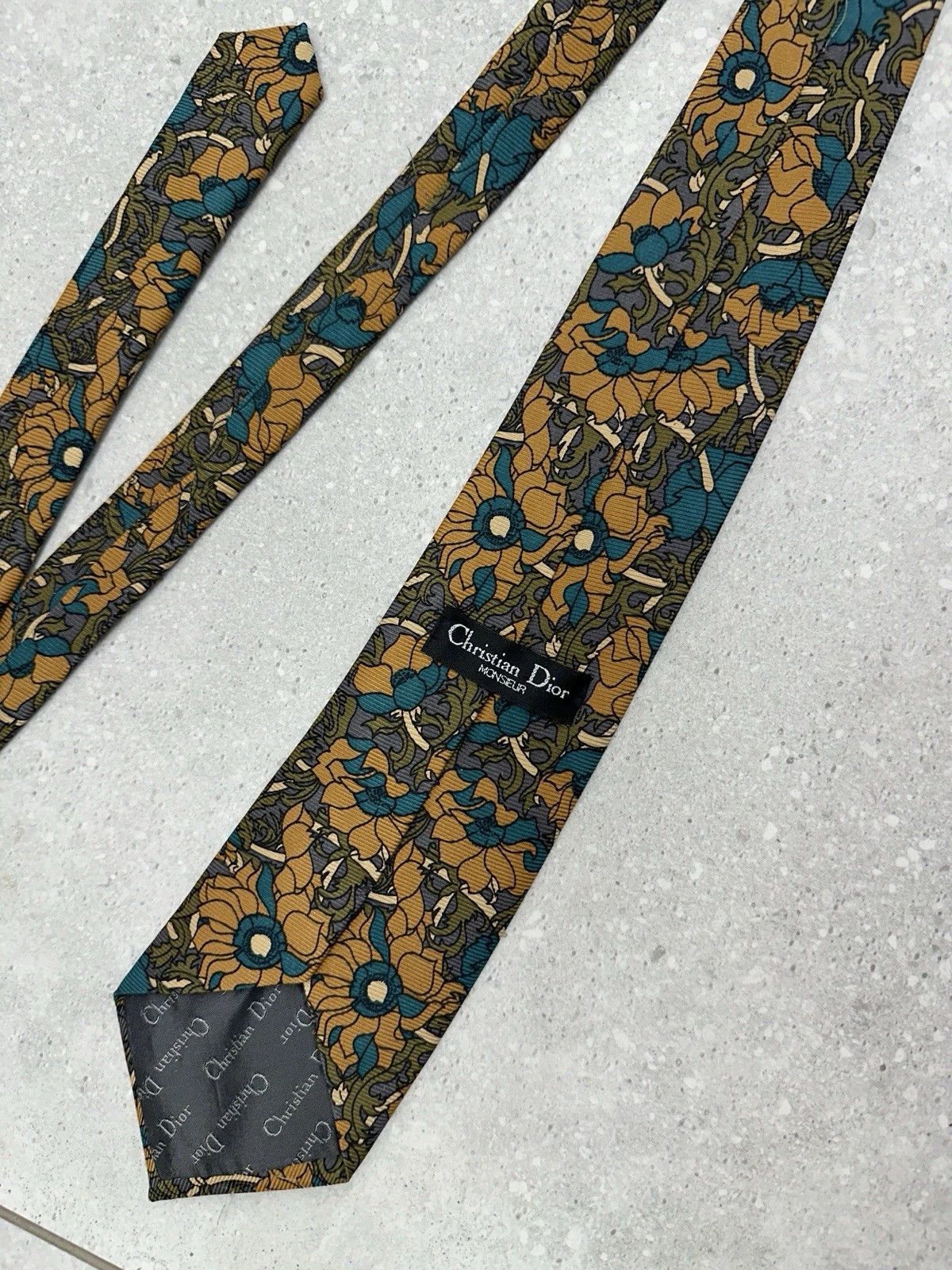 Christian Dior Monsieur Vintage Christian Dior Monsieur Silk Floral Pattern Tie Size ONE SIZE - 7 Thumbnail