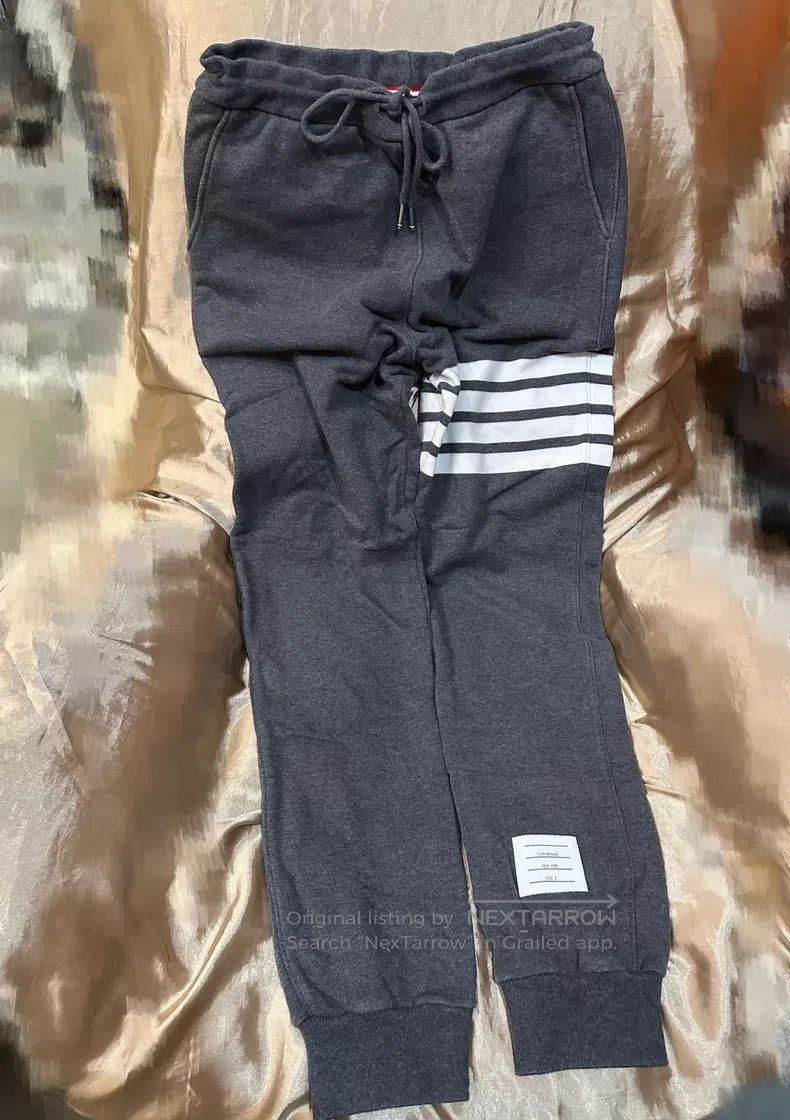 Thom Browne Thom Browne size 3 Gray classic four-striped pants Size US 34 / EU 50 - 1 Thumbnail