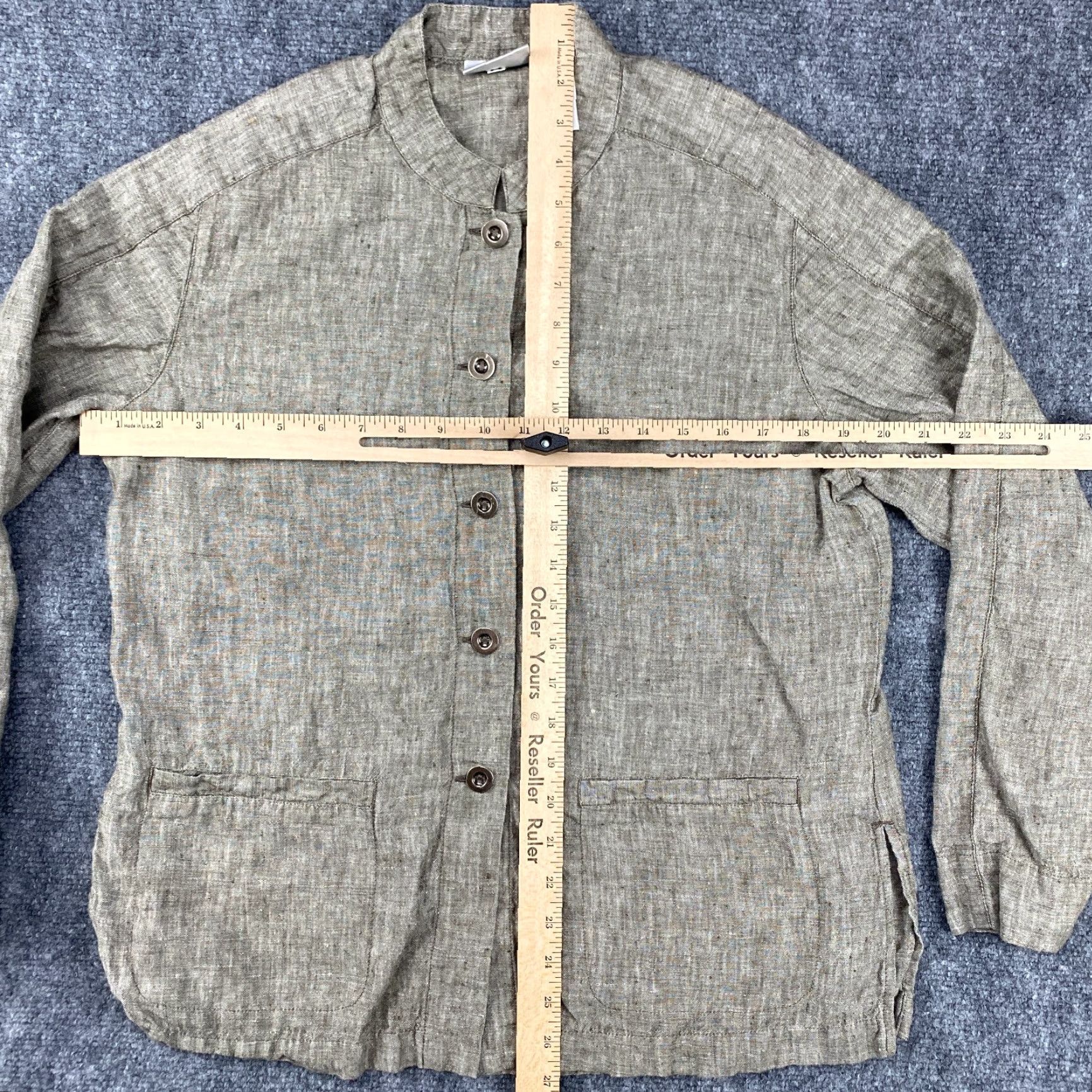 Vintage VINTAGE Chico's Design Linen Blouse Size 1 Womens Beige Button Up Long Sleeve Top Shirt Size XS / US 0-2 / IT 36-38 - 3 Thumbnail