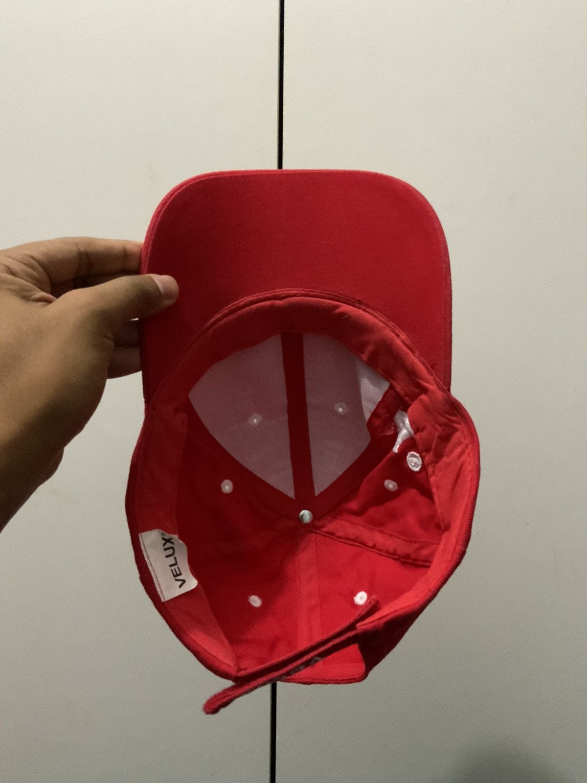 Vintage Velux Big Logo Embroidery Red Hat Cap Size ONE SIZE - 7 Thumbnail