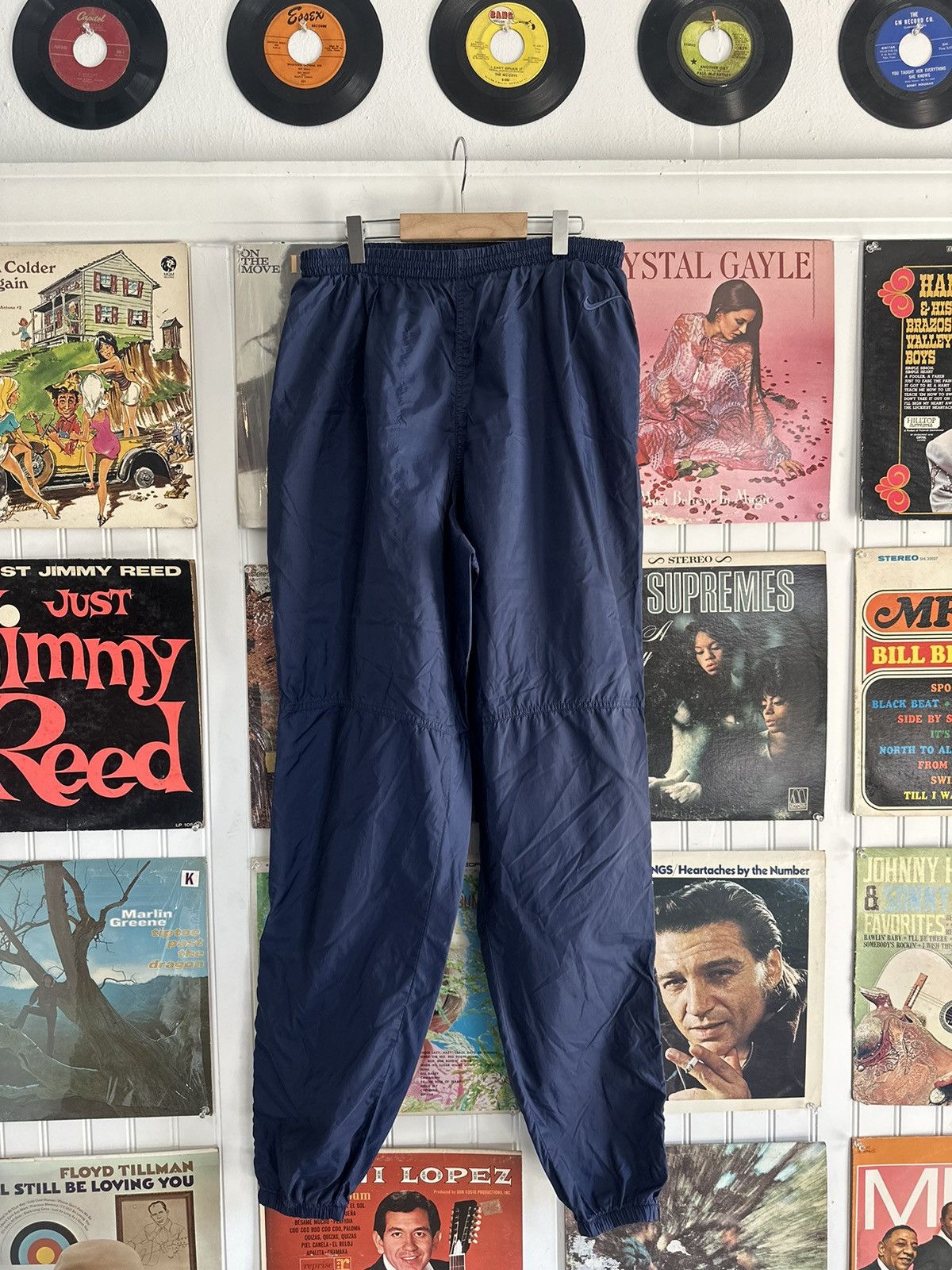 Nike 90s Nylon Nike navy track pants Size US 38 / EU 54 - 1 Thumbnail