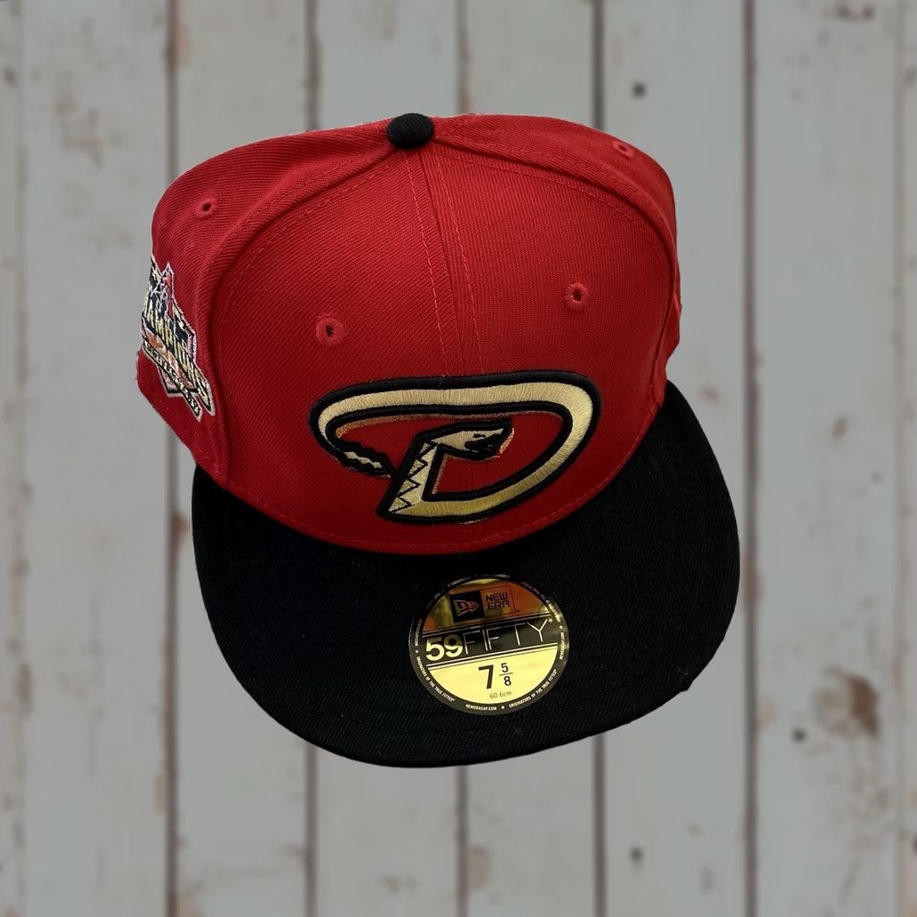 New Era VINTAGE NEW ERA 59FIFTY Arizona Dimondbacks 20TH Anniversary World Champions Red 7 5/8 Mens Baseball Cap Size ONE SIZE - 1 Thumbnail