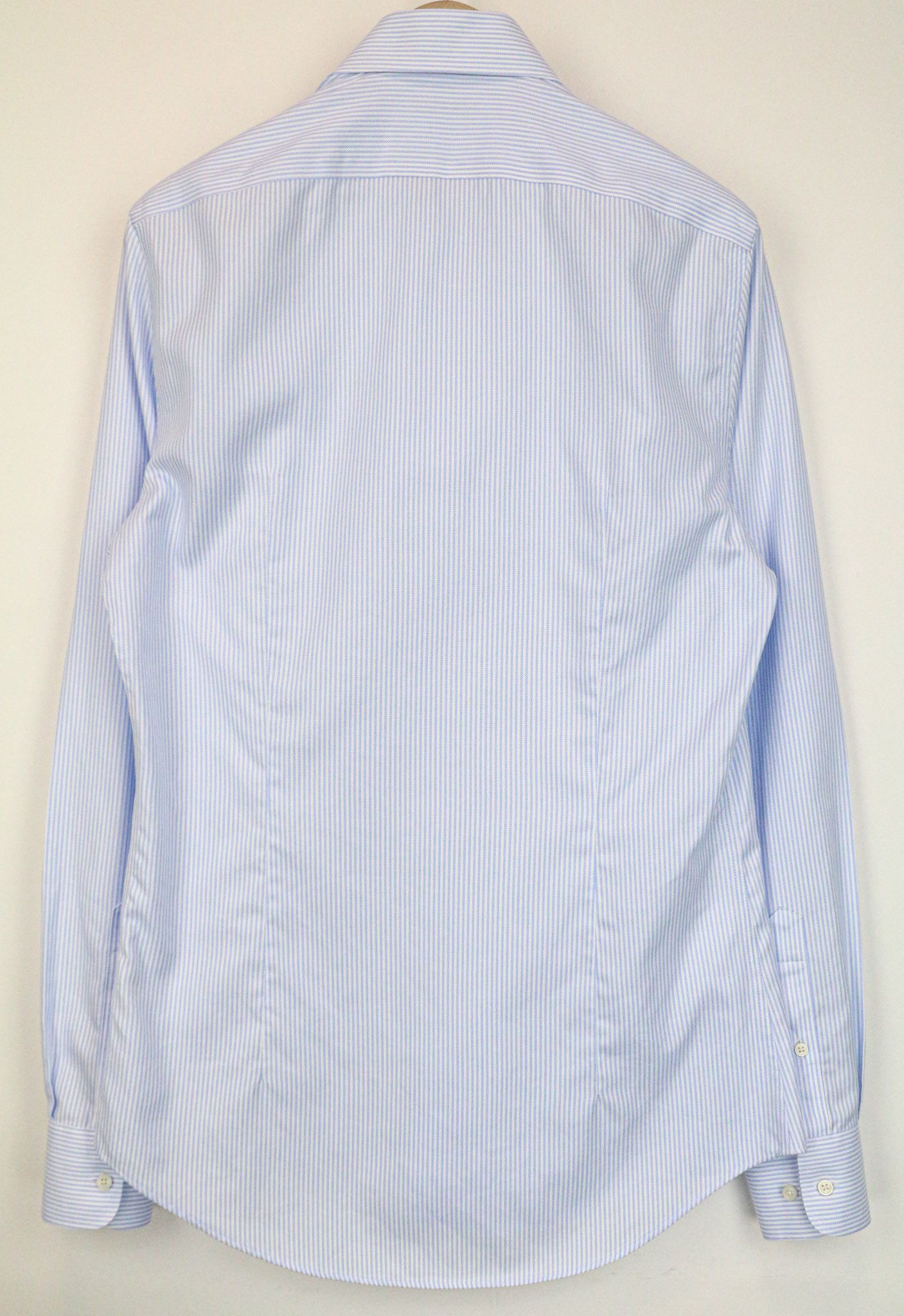 Suitsupply 39L/15 1/2L Blue Cotton Extra Slim Striped Shirt 76430 Size 40L - 2 Thumbnail