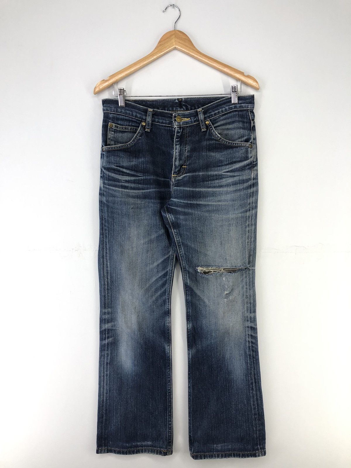 Lee Vintage Lee Rider Distressed Faded Blue Jeans Size US 31 - 1 Thumbnail