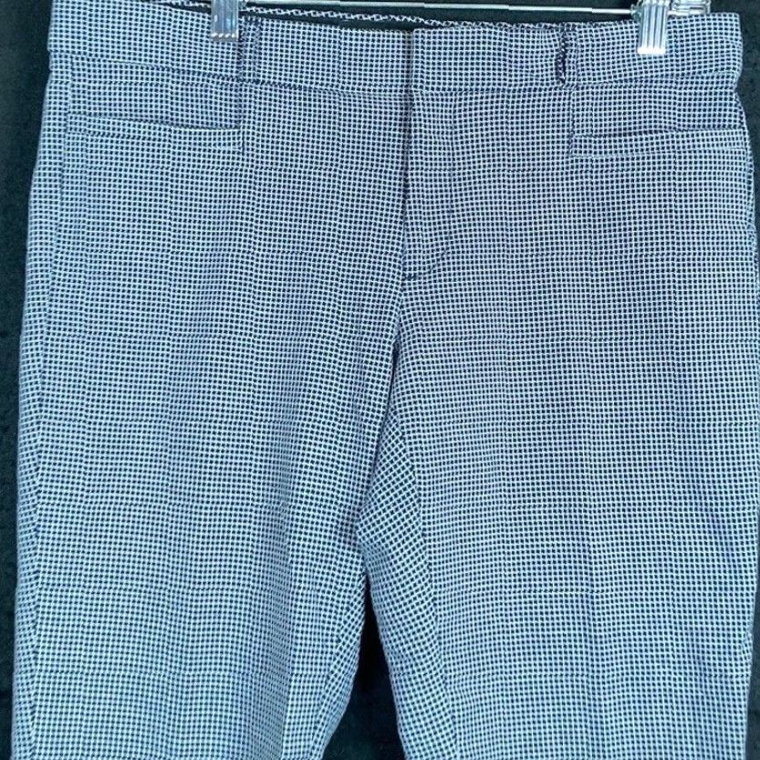 Banana Republic VINTAGE Banana Republic Womens Pants Argyle Diamond Sloan Crop Stretch 8P Black White Petite Pant Dress Pants 33in Waist, 23in Inseam Womens Size 30" / US 8 / IT 44 - 2 Thumbnail