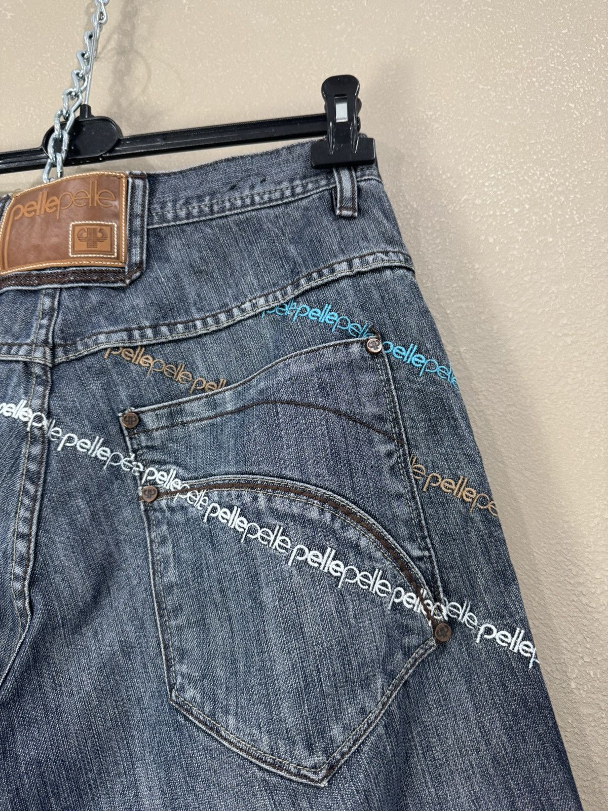 Pelle Pelle Crazy Vintage Y2K Pelle Pelle Baggy Jeans Embroidered Skater Size US 34 / EU 50 - 3 Thumbnail