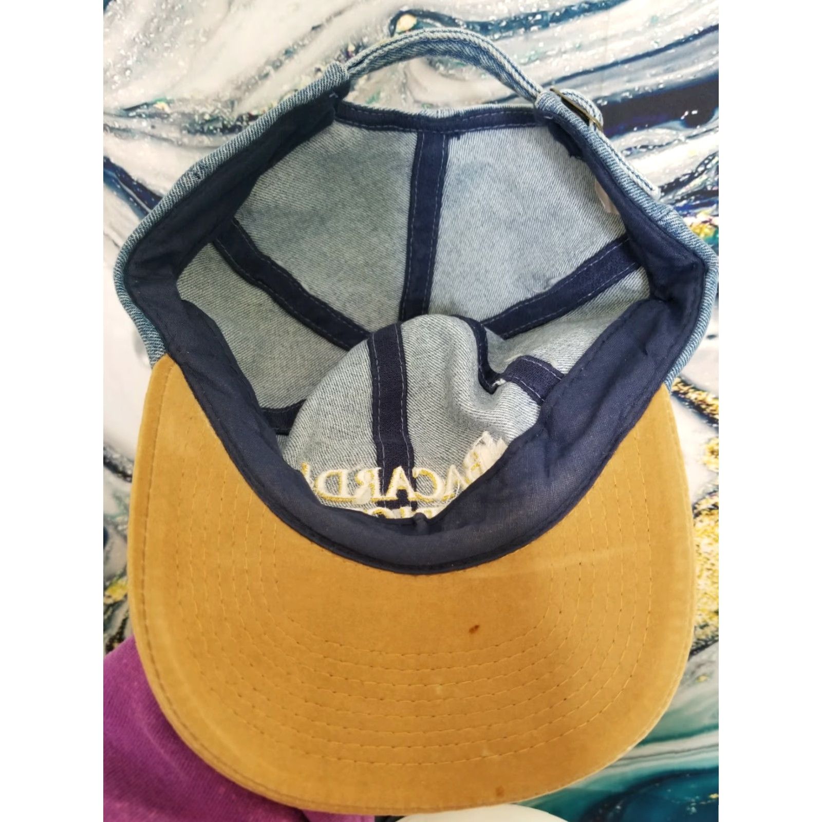Vintage Vintage Bacardi Spiced Rum Denim Suede Dad Hat Adult Adjustable Blue Cap Hats Mens Size ONE SIZE - 5 Thumbnail
